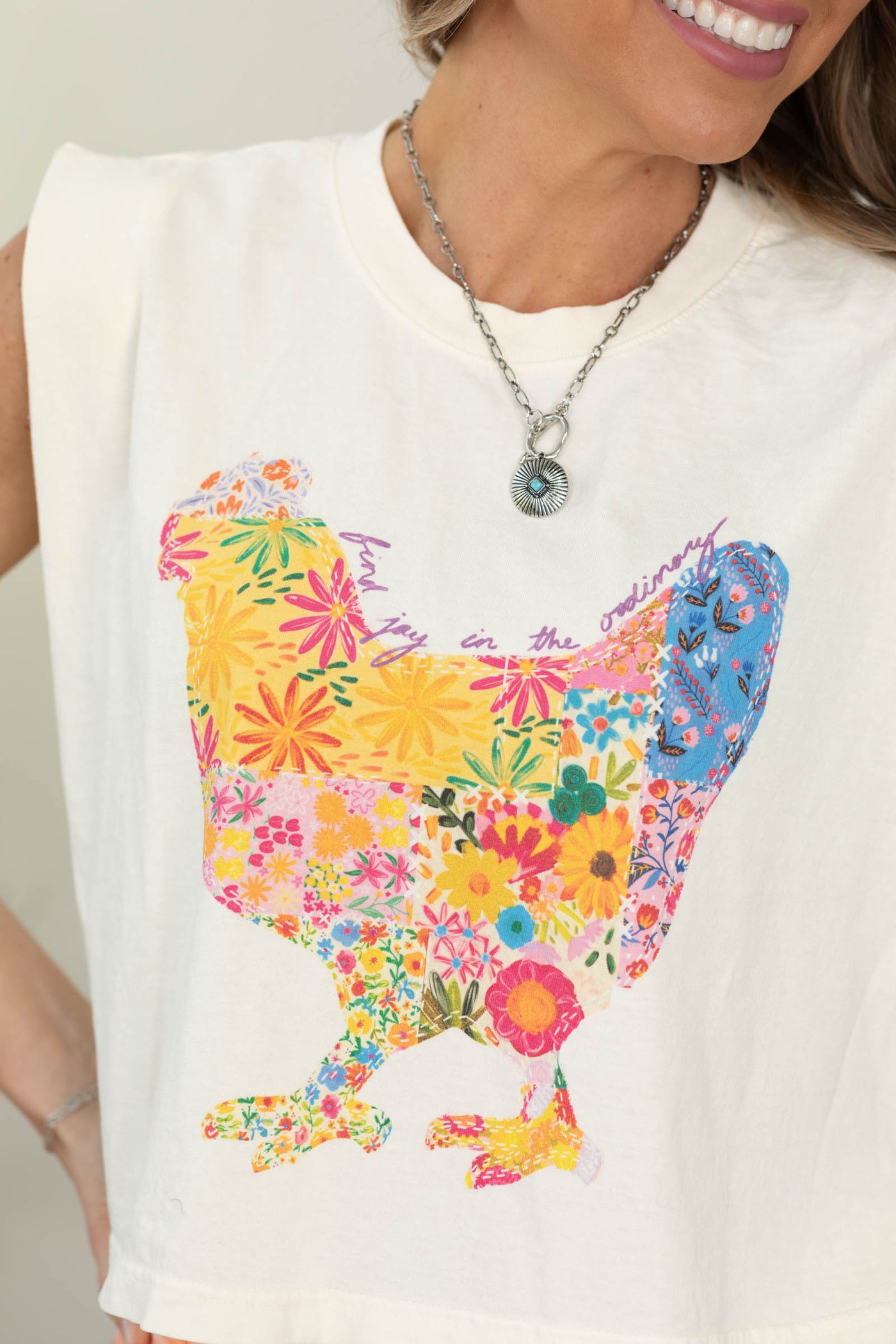 Find Joy Chicken Tank- 100% Cotton