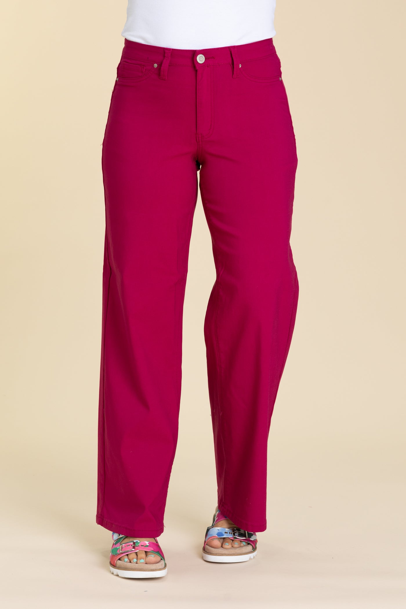 YMI Dark Fuchsia Hyperstretch Wide Leg Pants