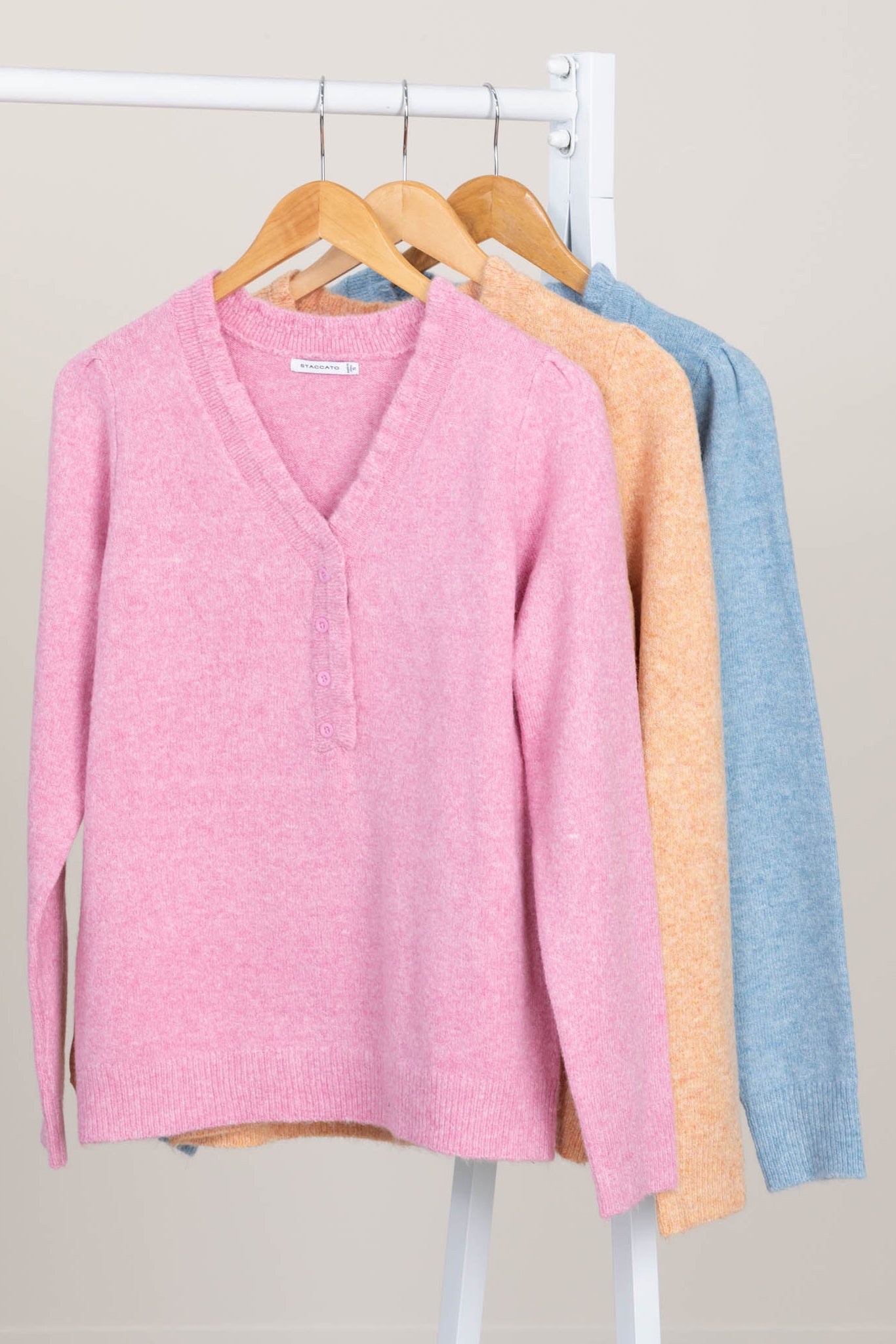 Cozy Solid Half Button Knit Sweaters