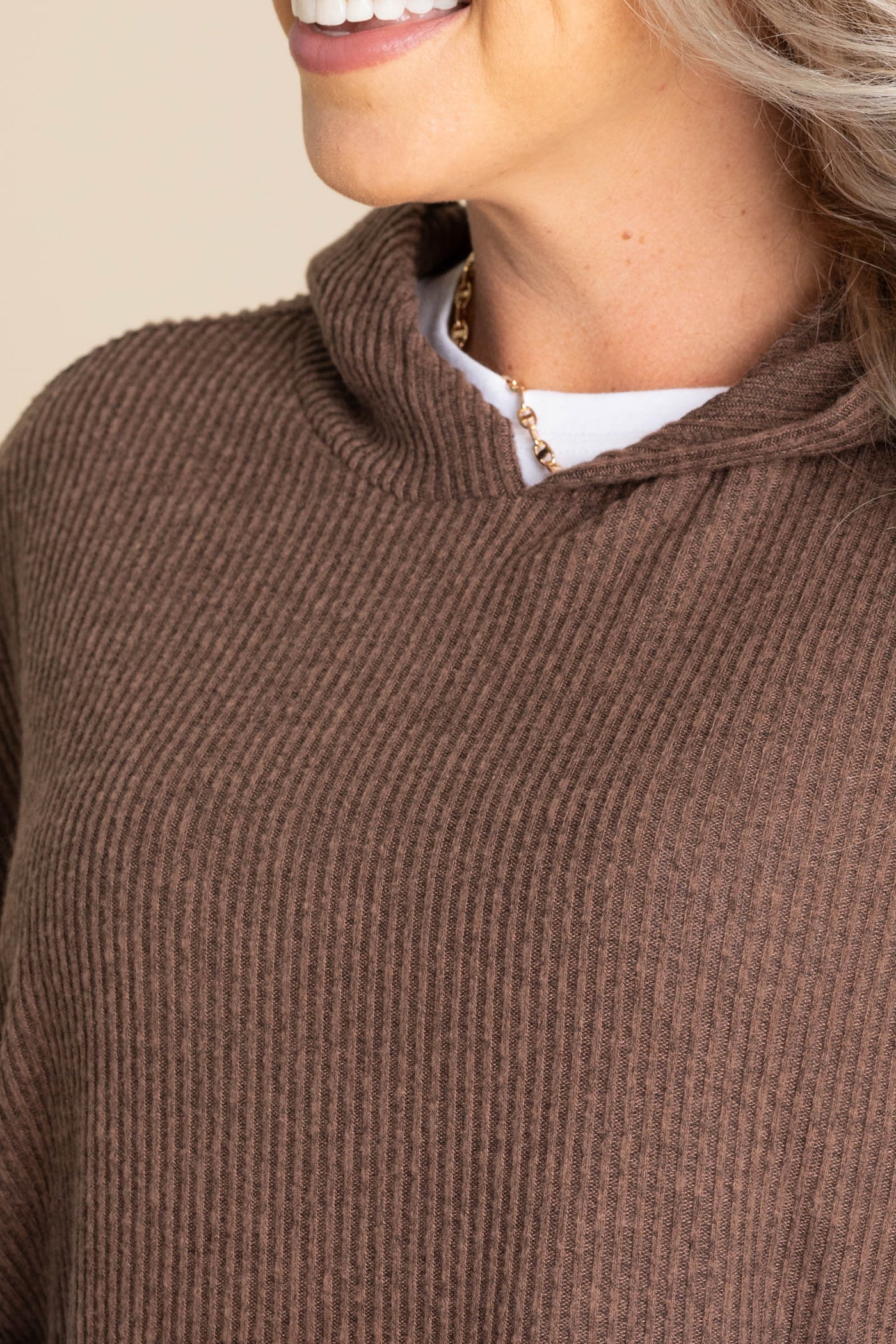Chocolate Oversized Poncho Hoodie Knit Top