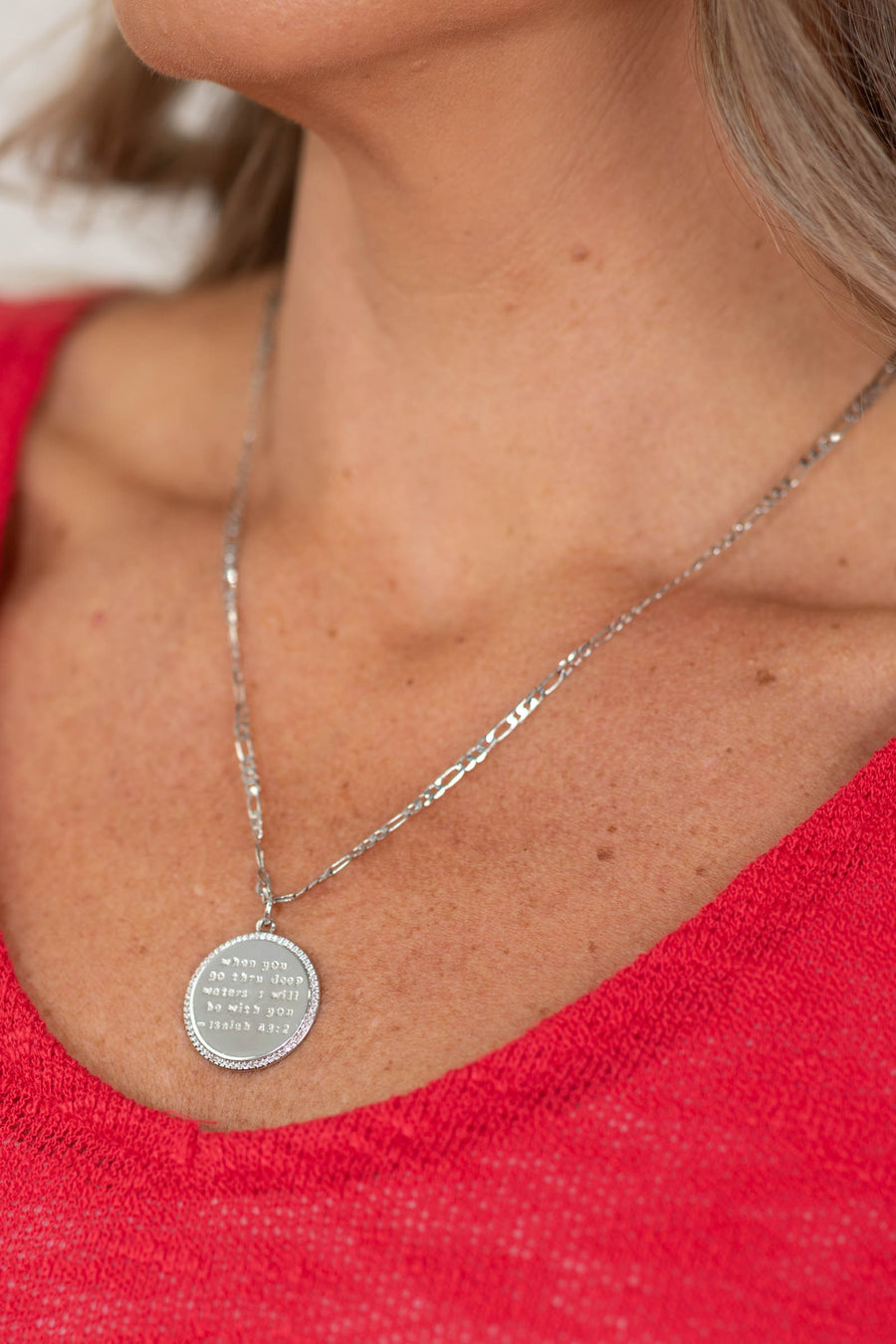 Isaiah 43:2 Silver Necklace