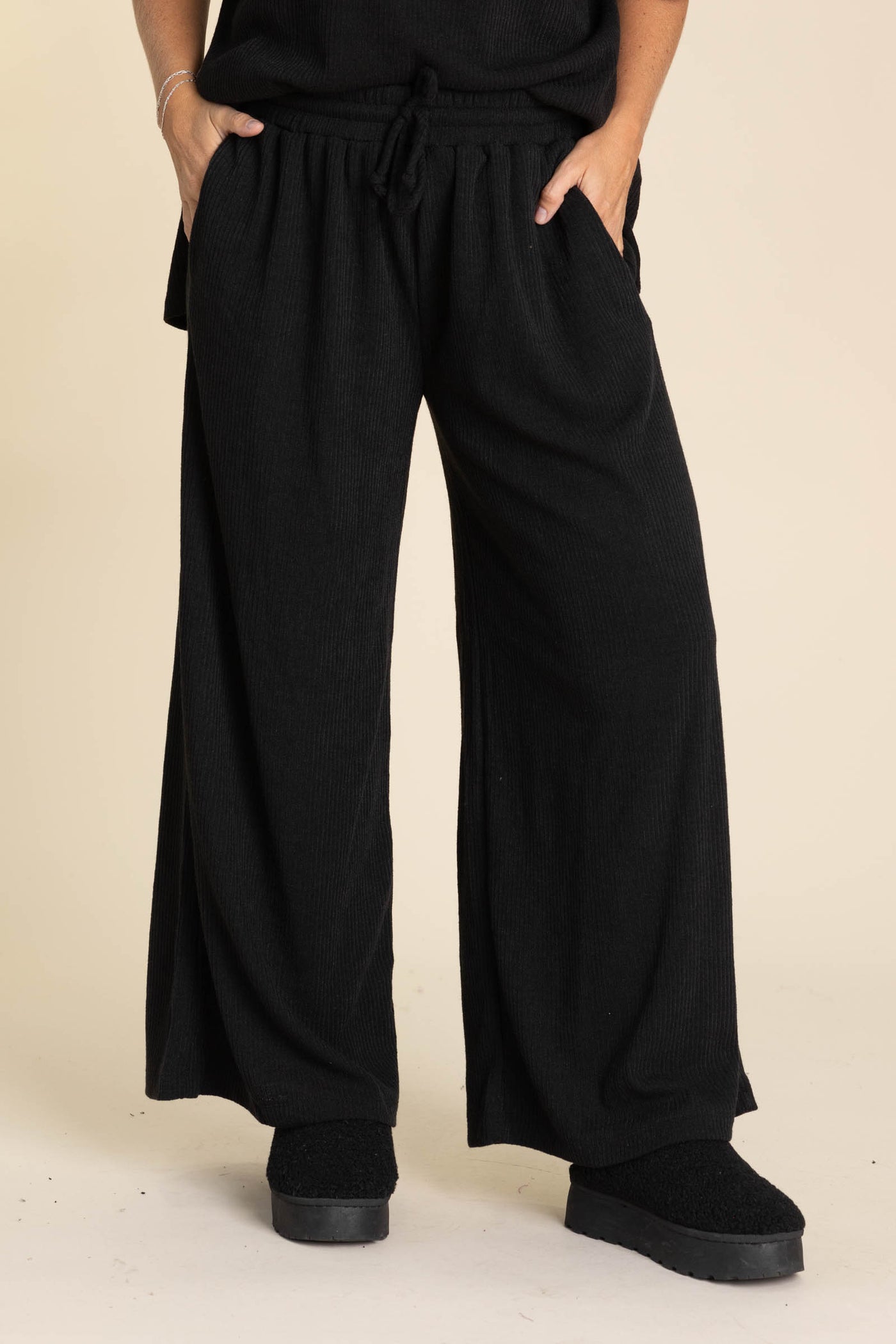 Oversized Short Sleeve Cowl Neck And Pant Sets