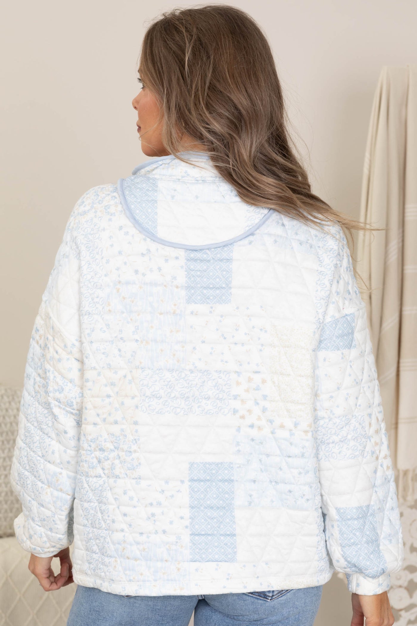 Floral Textured Quarter Zips