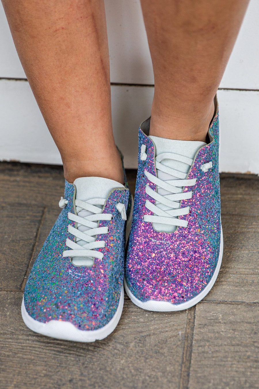 Purple Multicolor Glitter Sneakers - Filly Flair