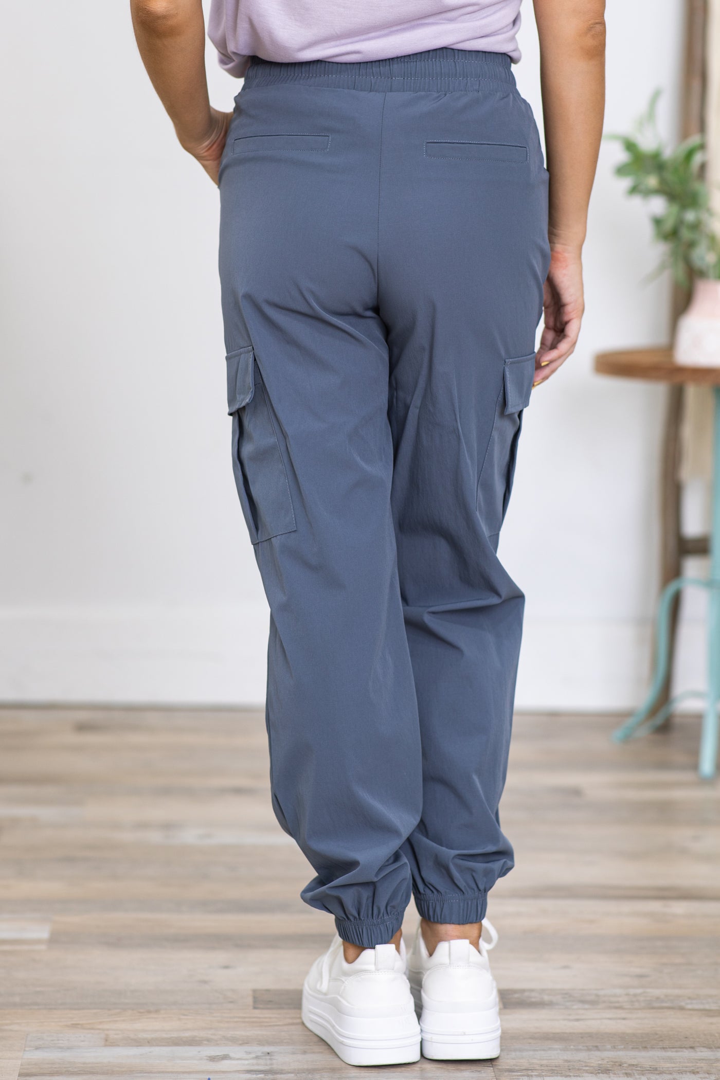 Slate Blue Lightweight Cargo Joggers