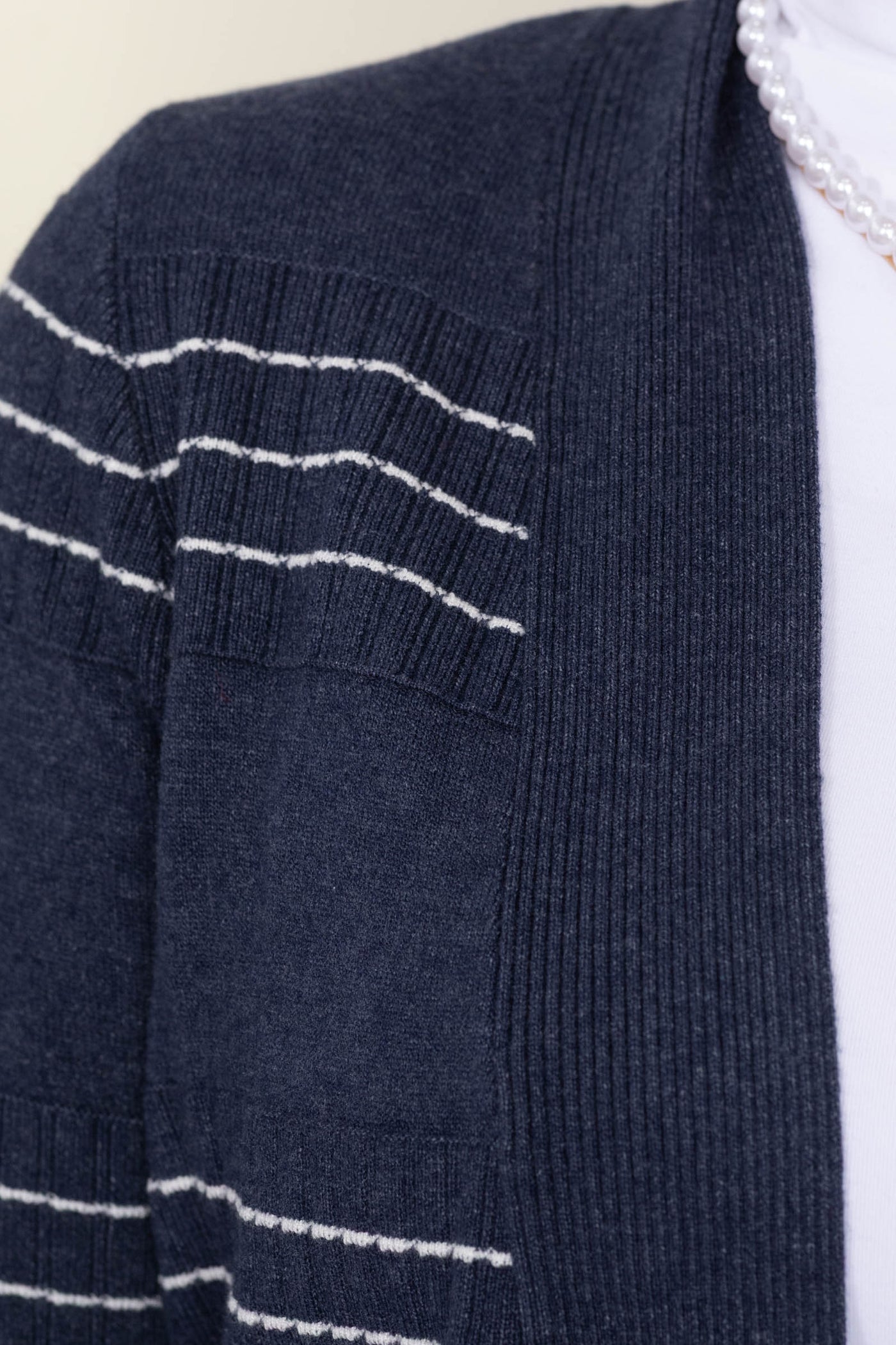 Stitch Striped Sweater Open Cardigans