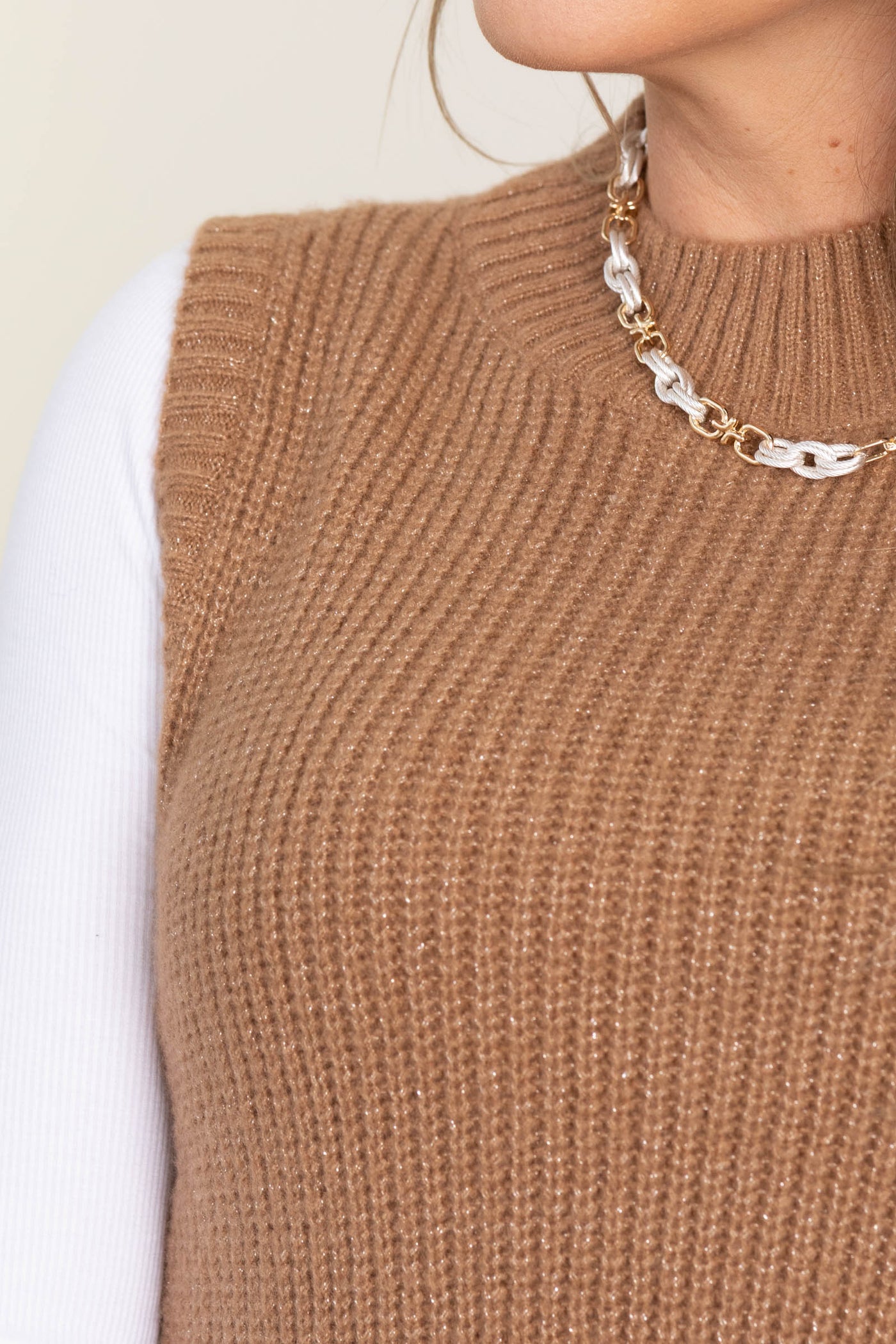 Camel Knit Sleeveless Bodycon Maxi Dress