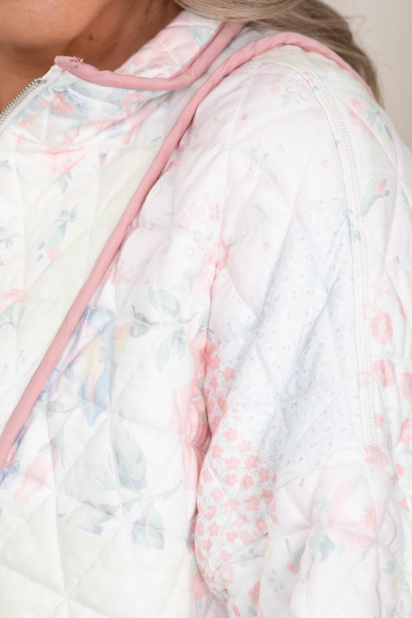 Floral Textured Quarter Zips