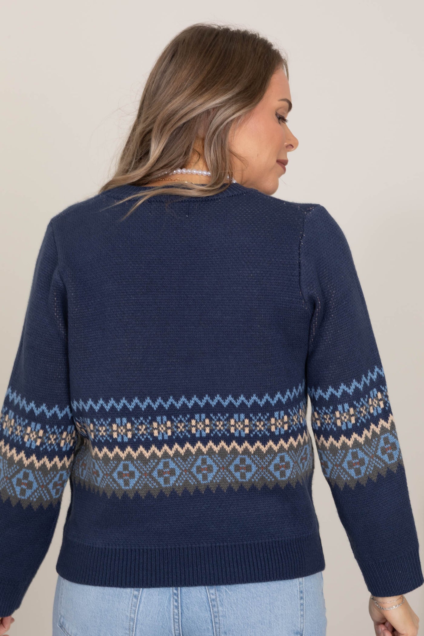 Navy Western Horse And Horseshoe Sweater