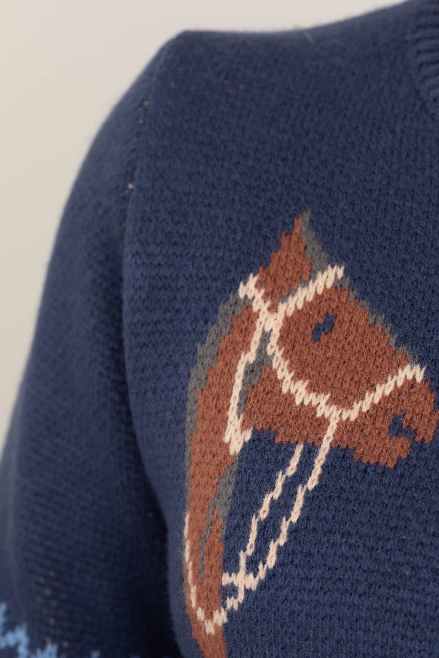 Navy Western Horse And Horseshoe Sweater