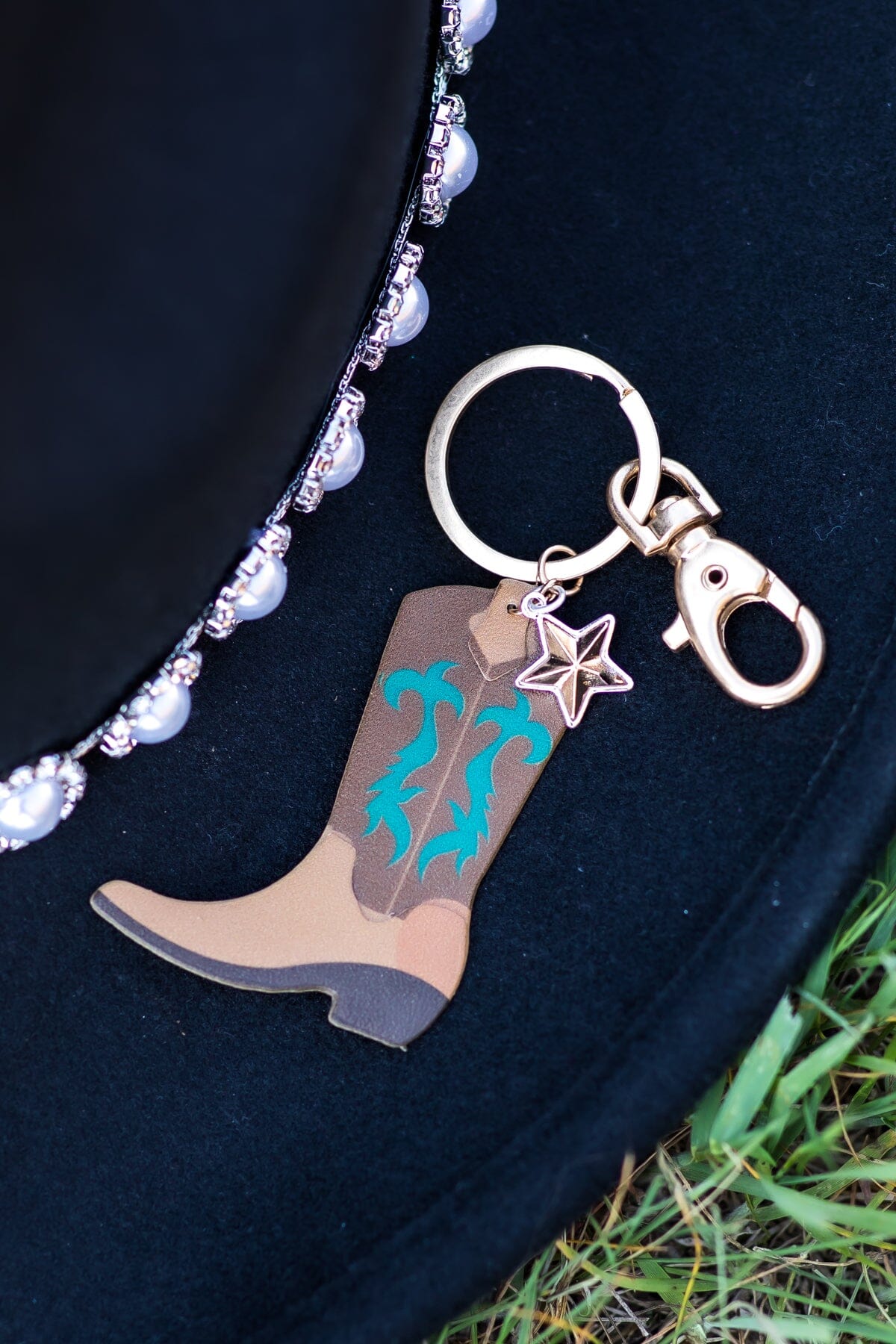 Tan Cowboy Boot Keychain - Filly Flair
