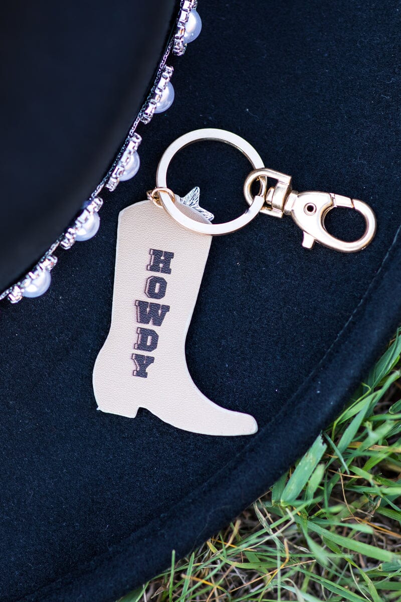 Tan Cowboy Boot Keychain · Filly Flair