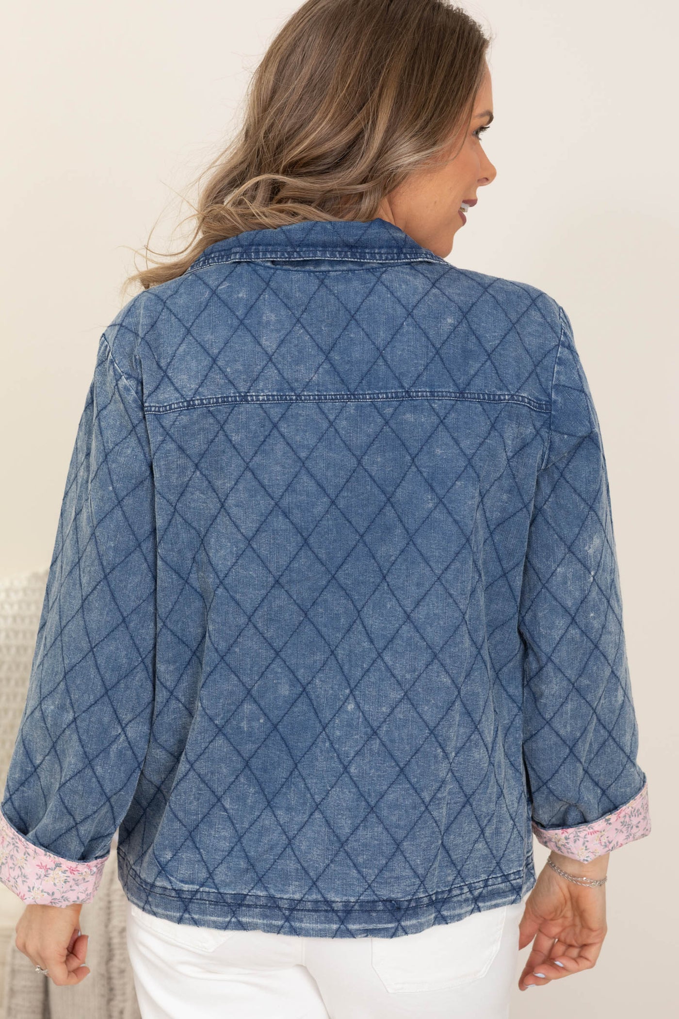 Washed Denim Quilted Jacket