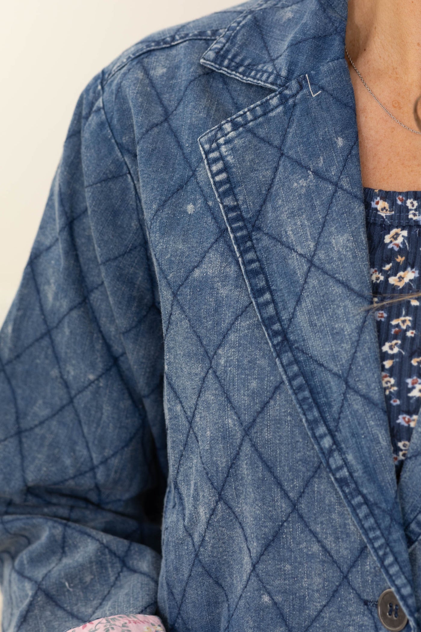 Washed Denim Quilted Jacket