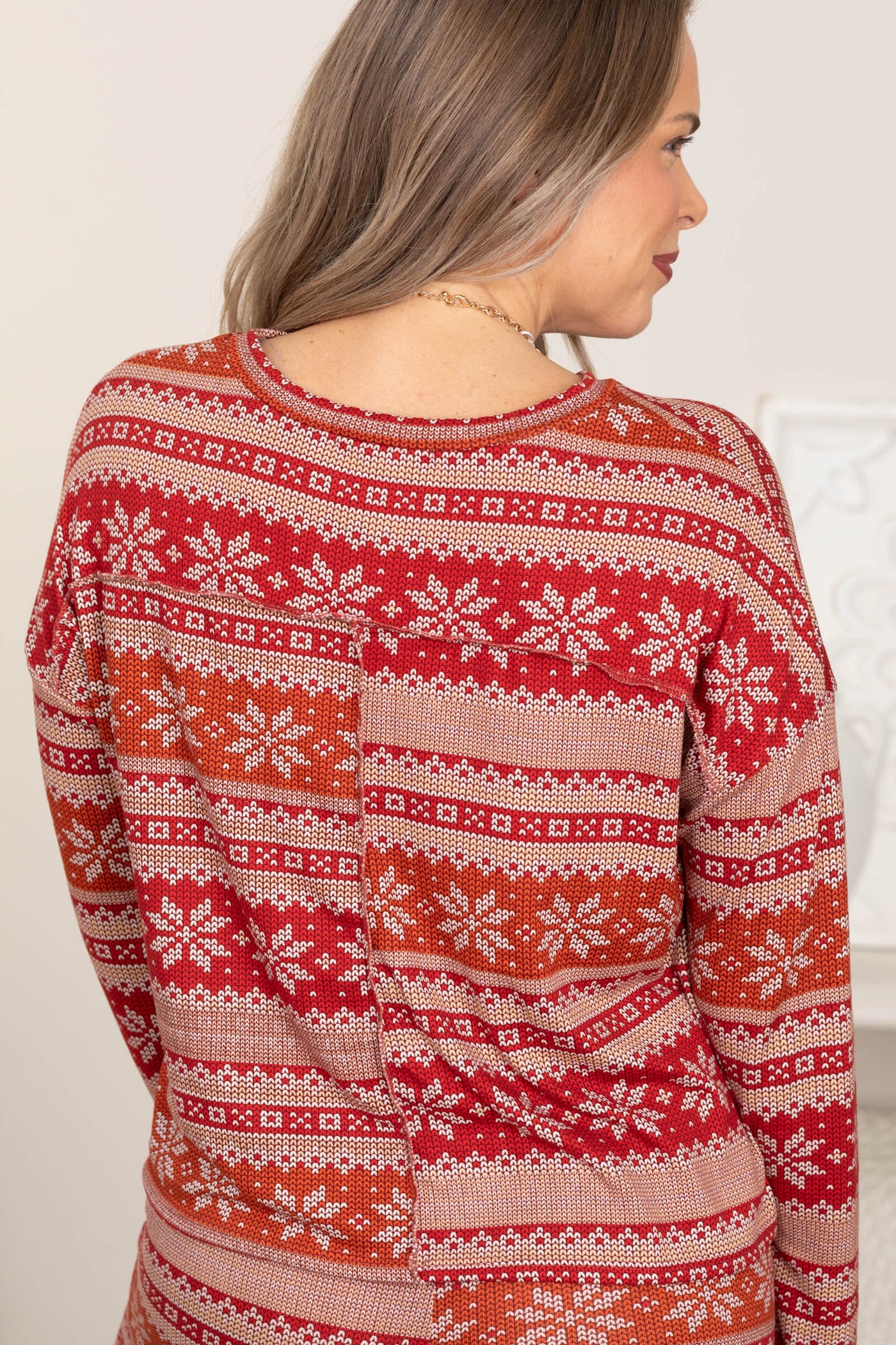 Red Snowflake Print 2 Piece Lounge Set