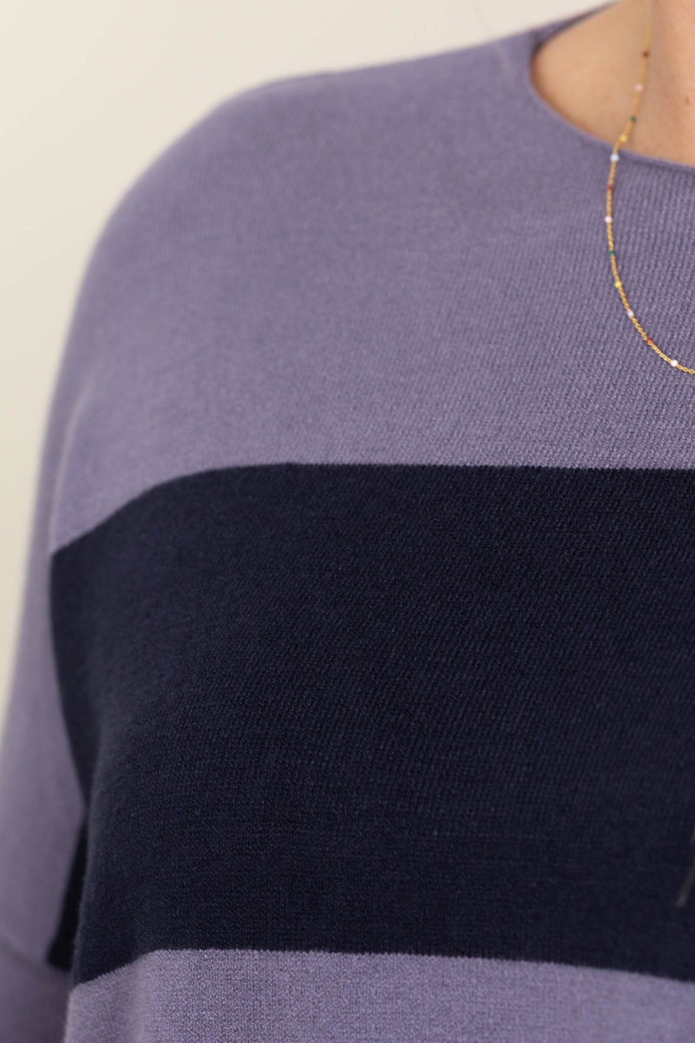 Boat Neck Soft Striped Knit Sweater Tops