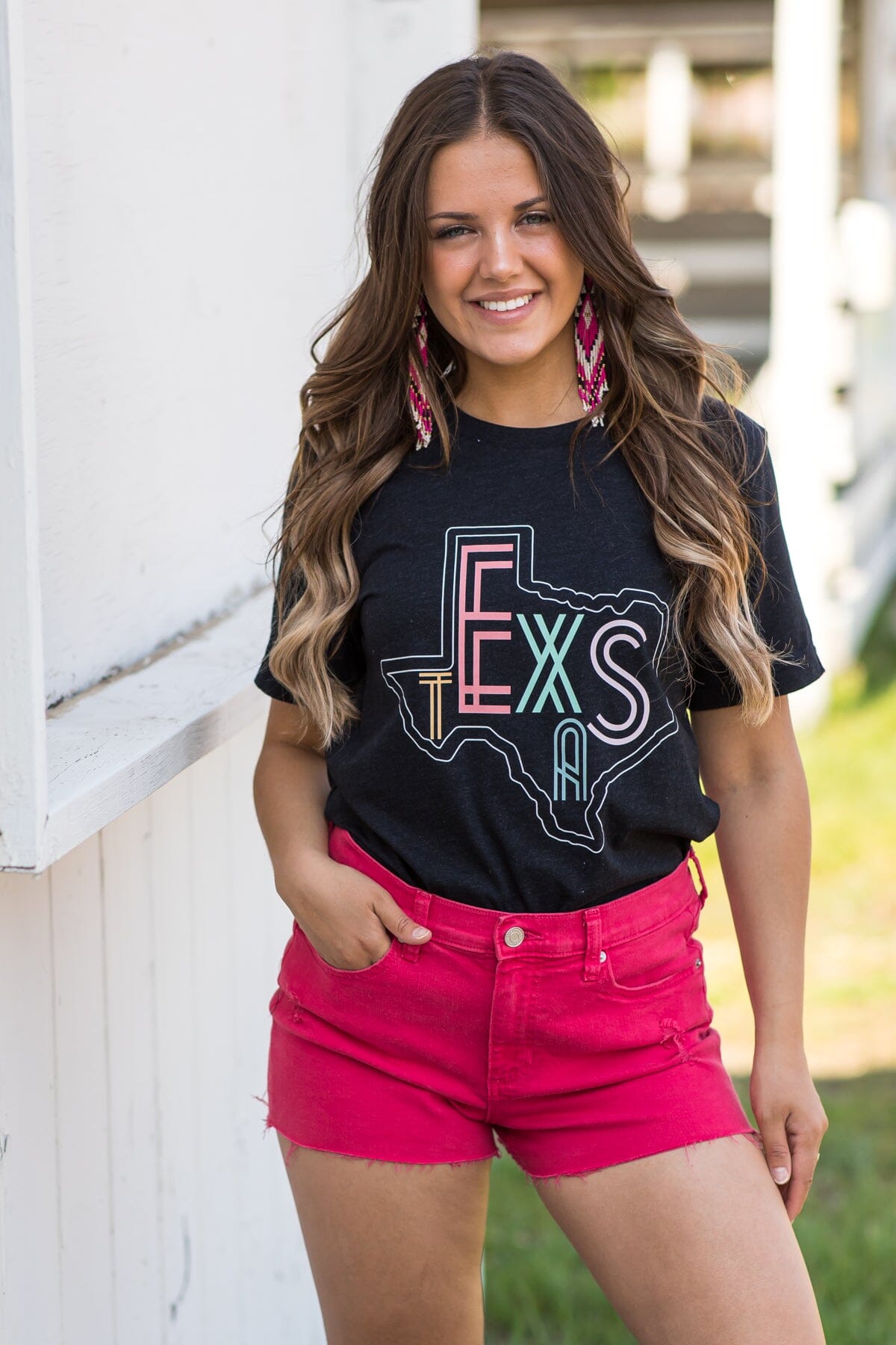 Black State Of Texas Graphic Tee - Filly Flair