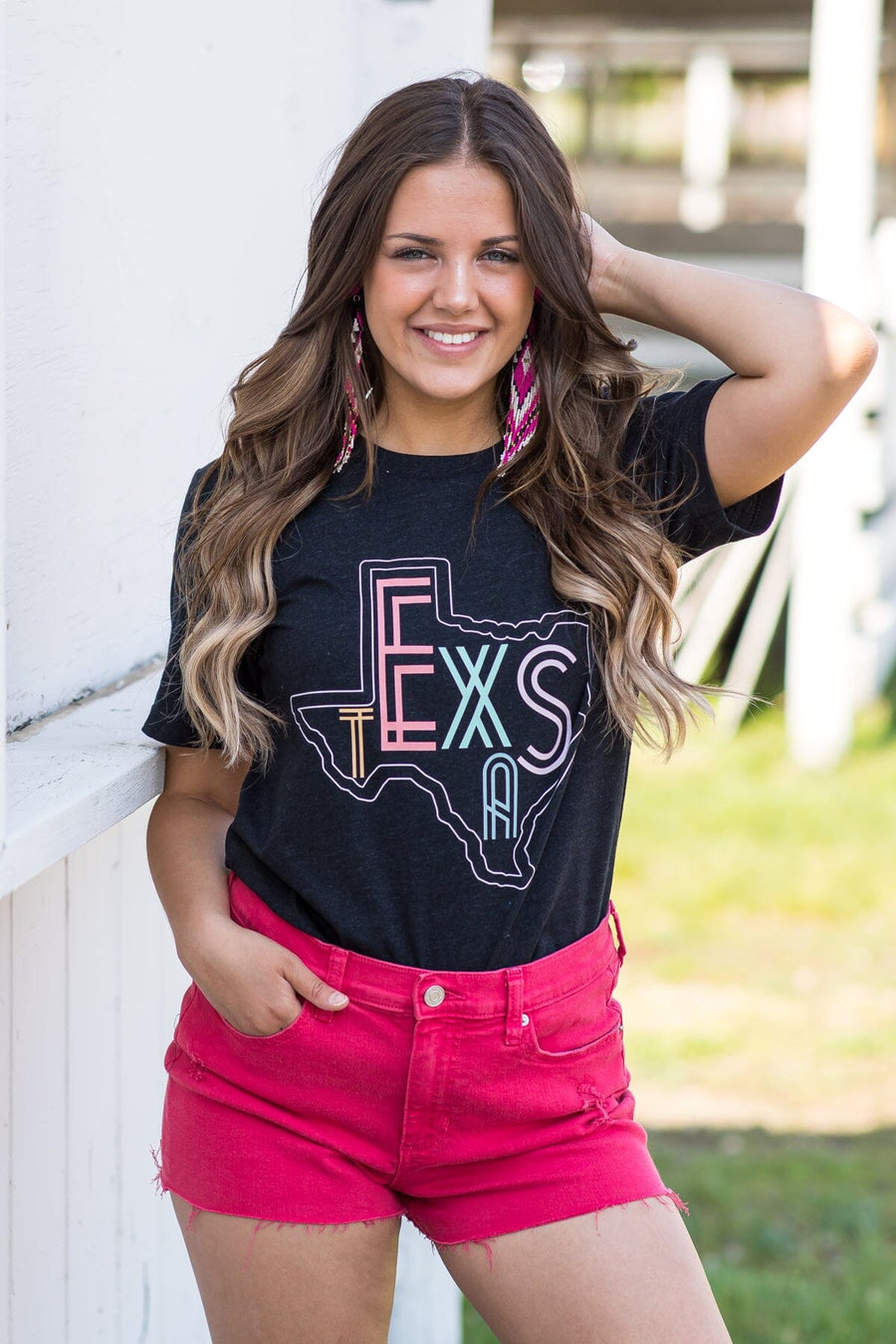 Black State Of Texas Graphic Tee - Filly Flair
