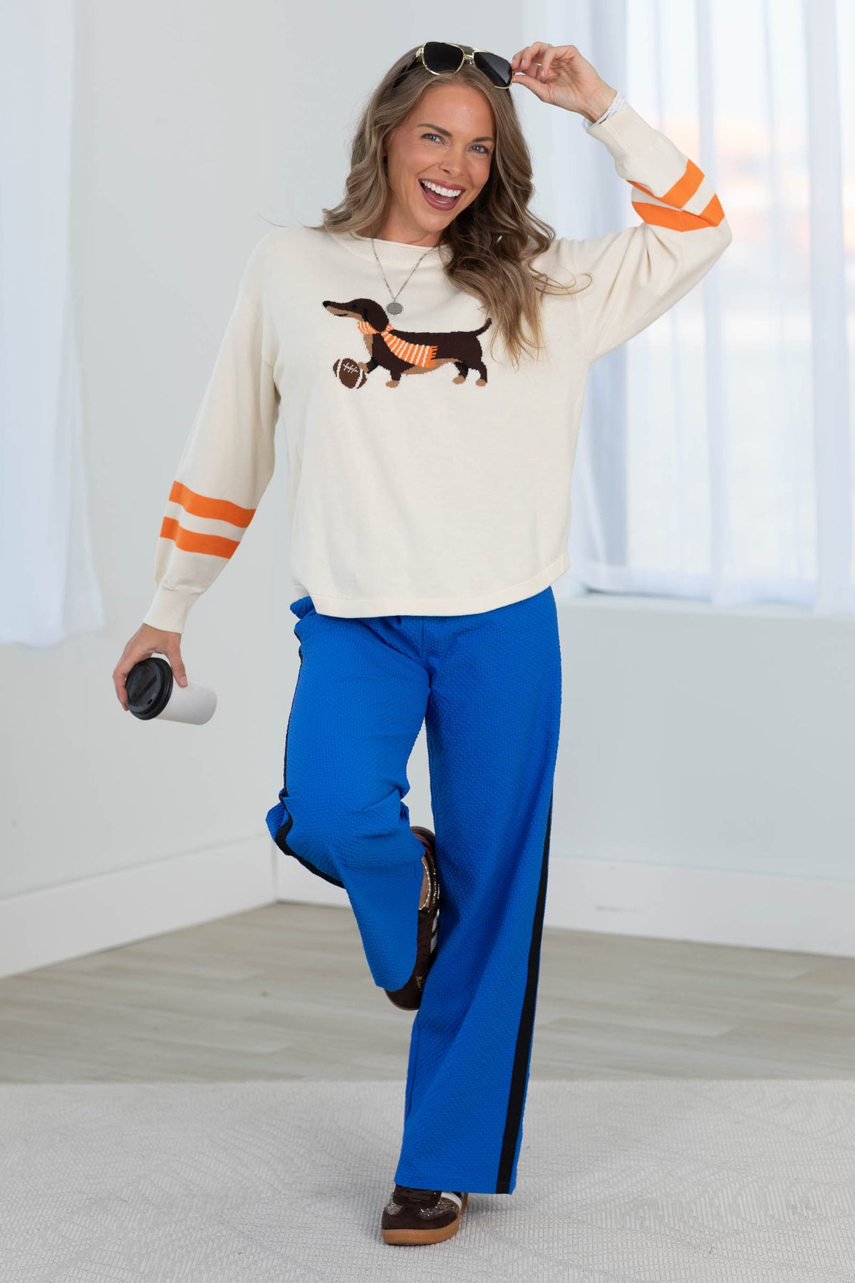 Home Team Track Pant With Contrast Stripe by Filly Flair