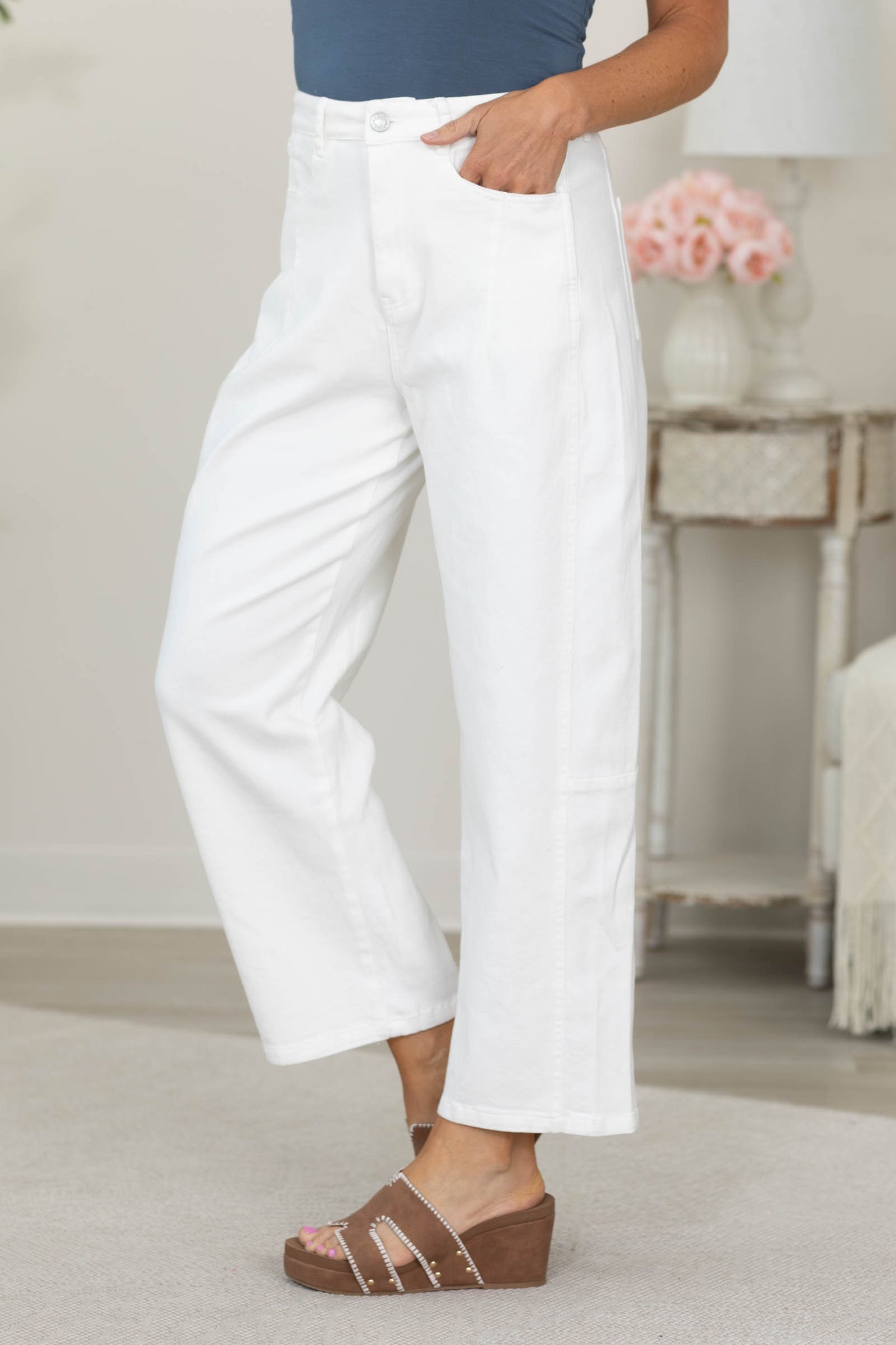 Cotierra Barrel Cotton Blend Twill Jeans