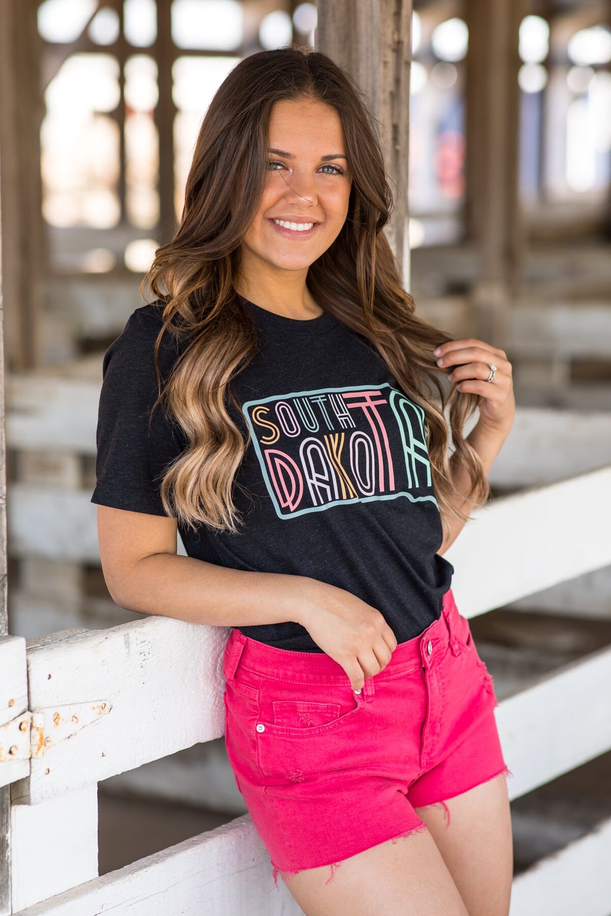 Black State Of South Dakota Graphic Tee - Filly Flair