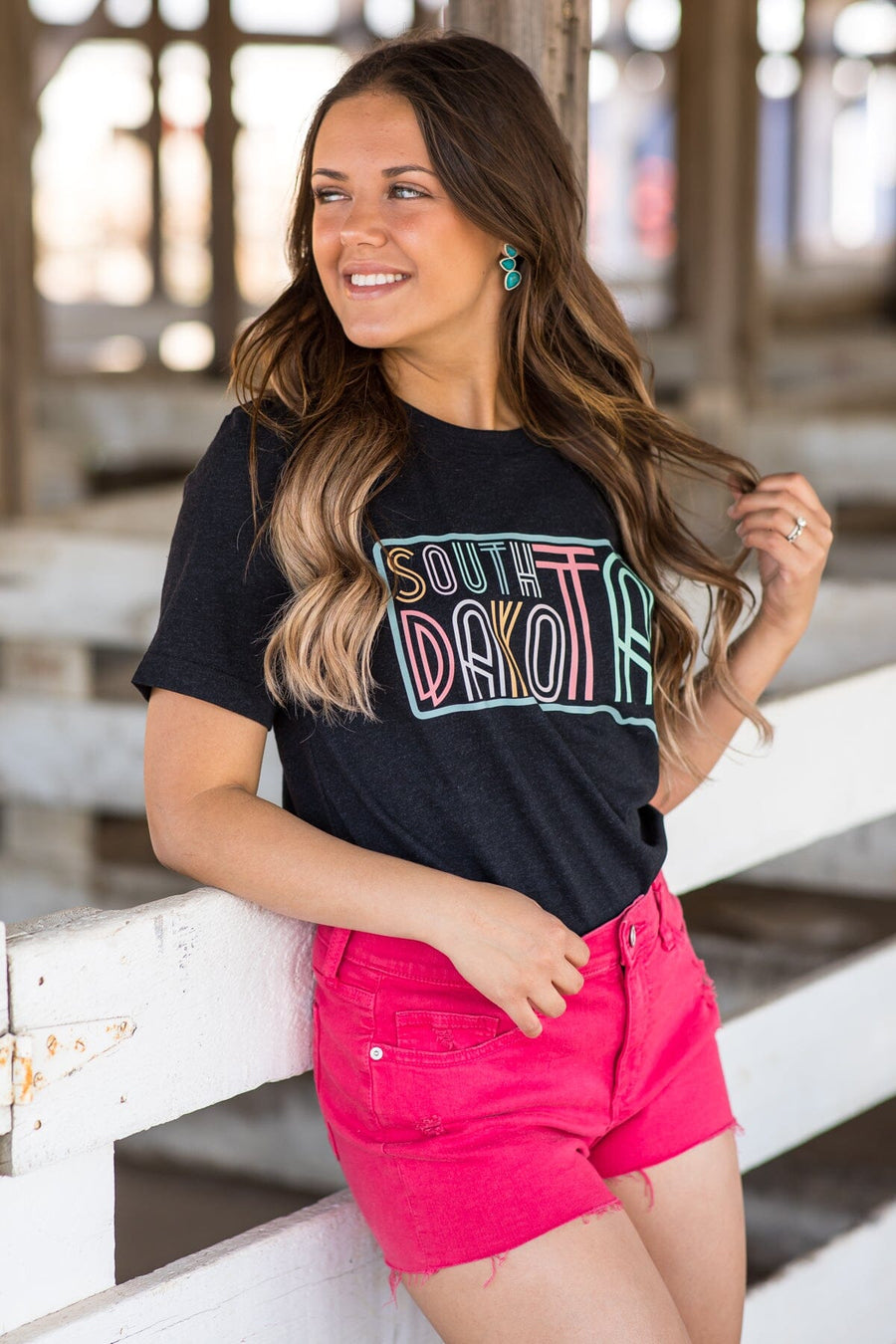 Black State Of South Dakota Graphic Tee - Filly Flair