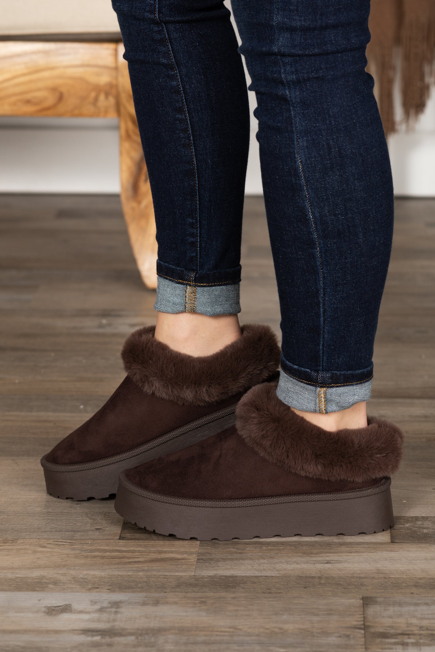 Faux Fur Lined Platform Slip On Shoes Filly Flair Faux Fur Lined Platform Slip On Shoes Filly Flair
