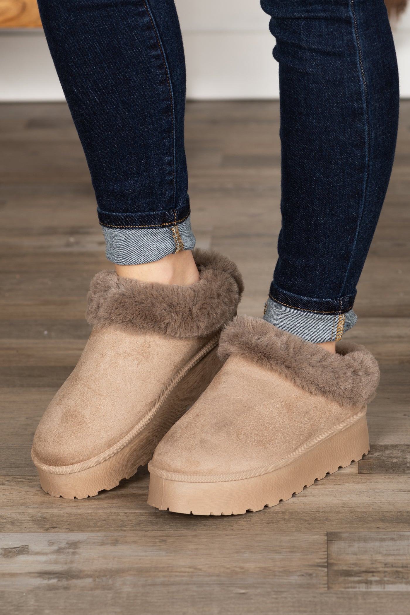 Faux Fur Lined Platform Slip On Shoes Filly Flair Faux Fur Lined Platform Slip On Shoes Filly Flair