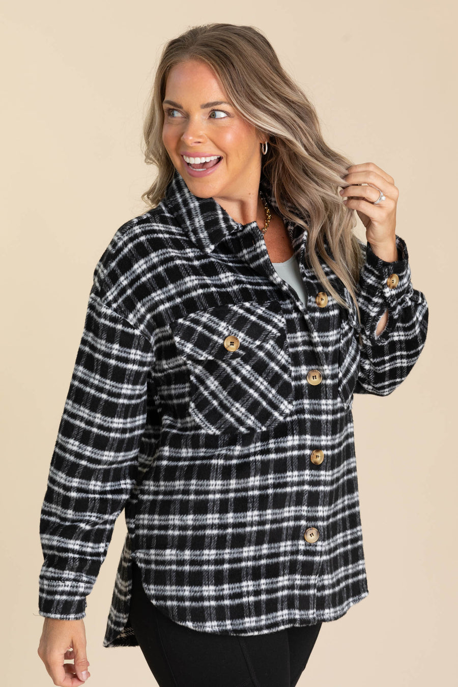 Soft Plaid Button Down Shackets