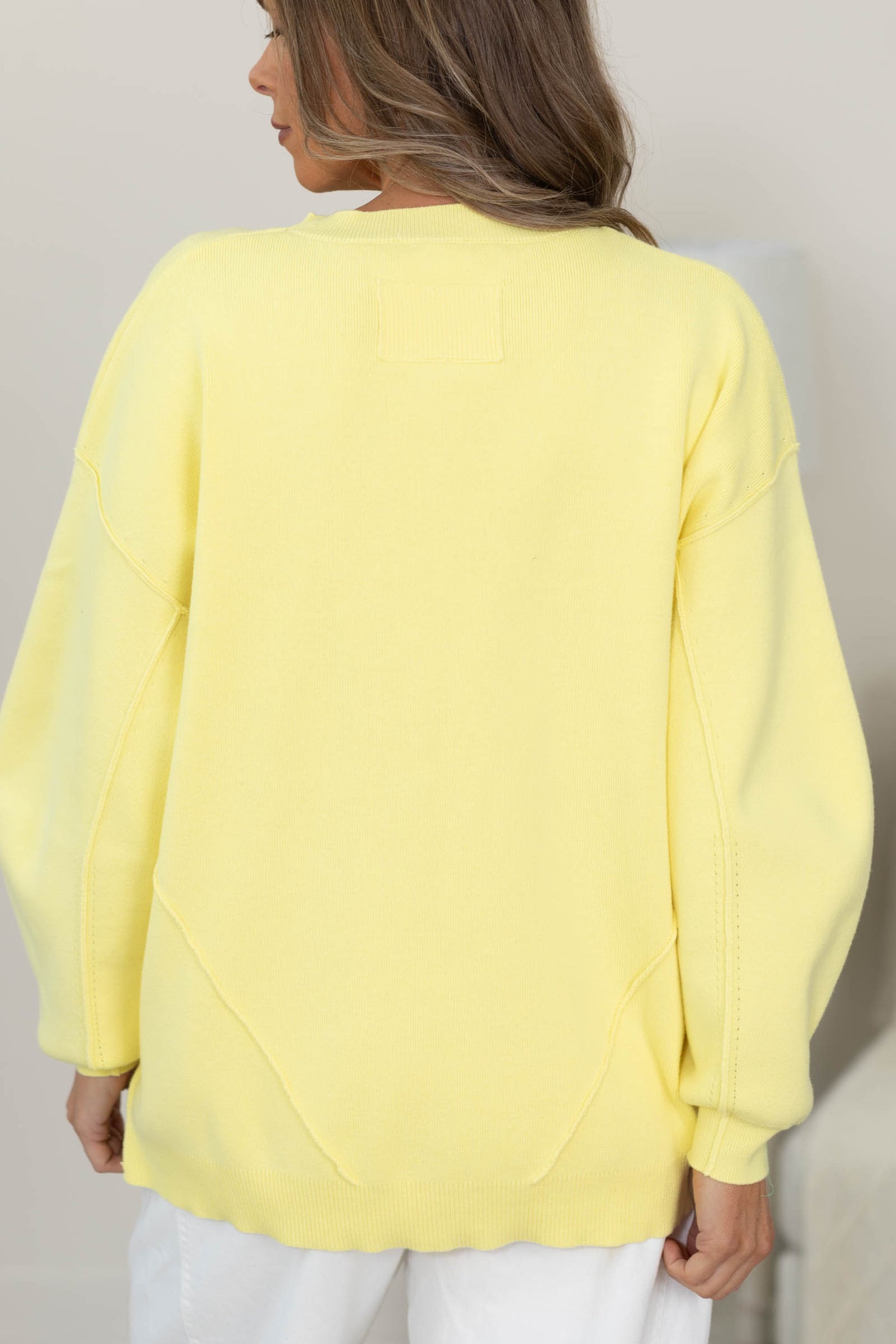 Cotierra Cotton Knit Sweater With Line Exposure