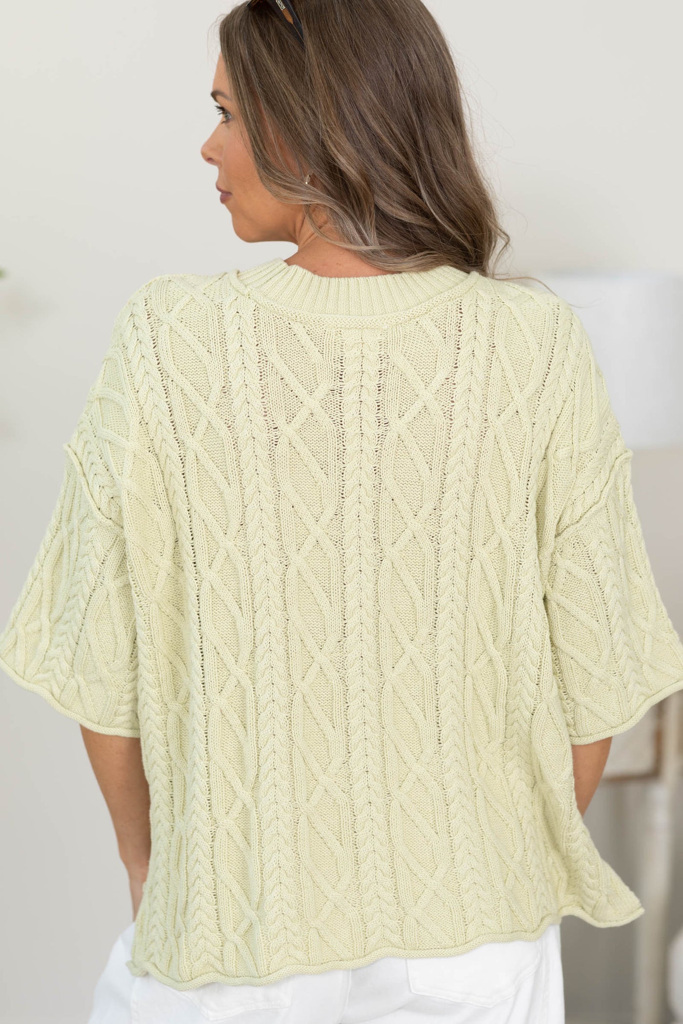 Cotierra Light Sage Boxy Knit Sweater Top