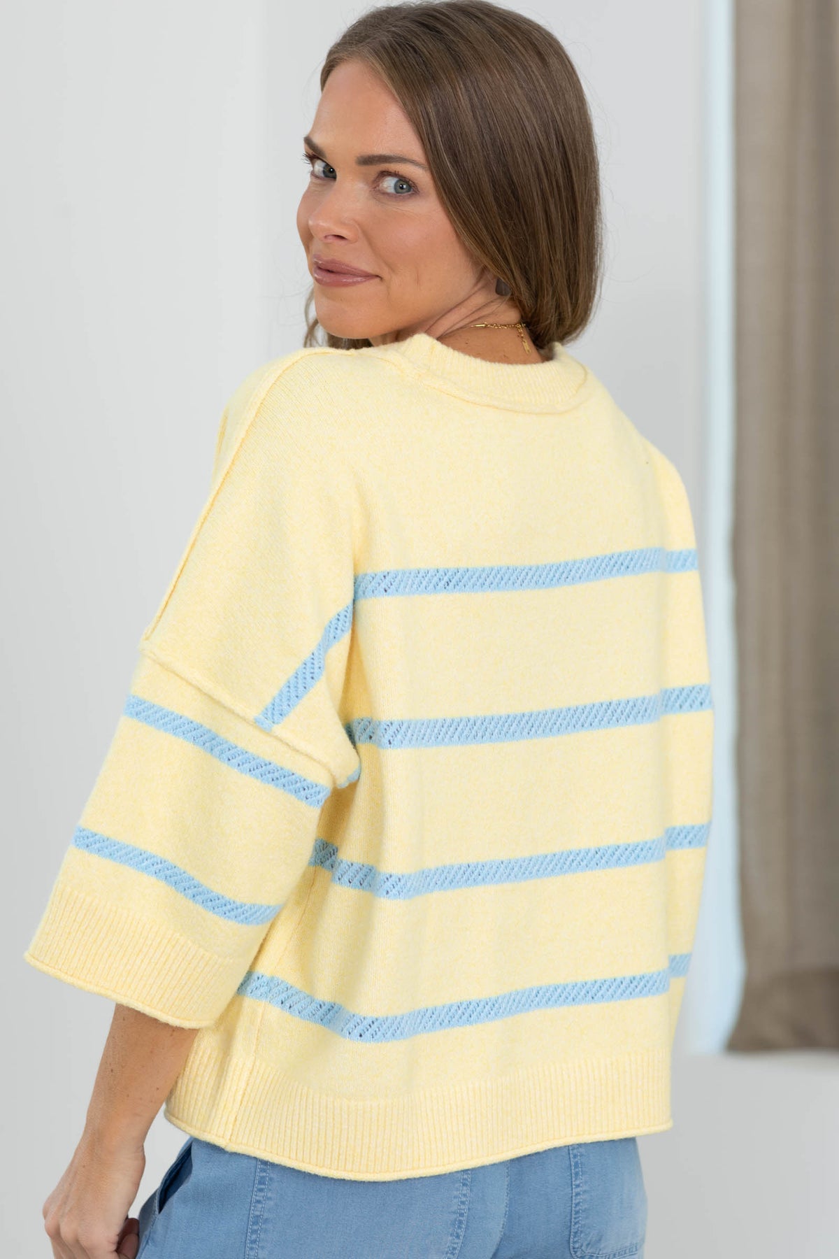 Cotierra Softest Luxe Stripe Crew Sweater