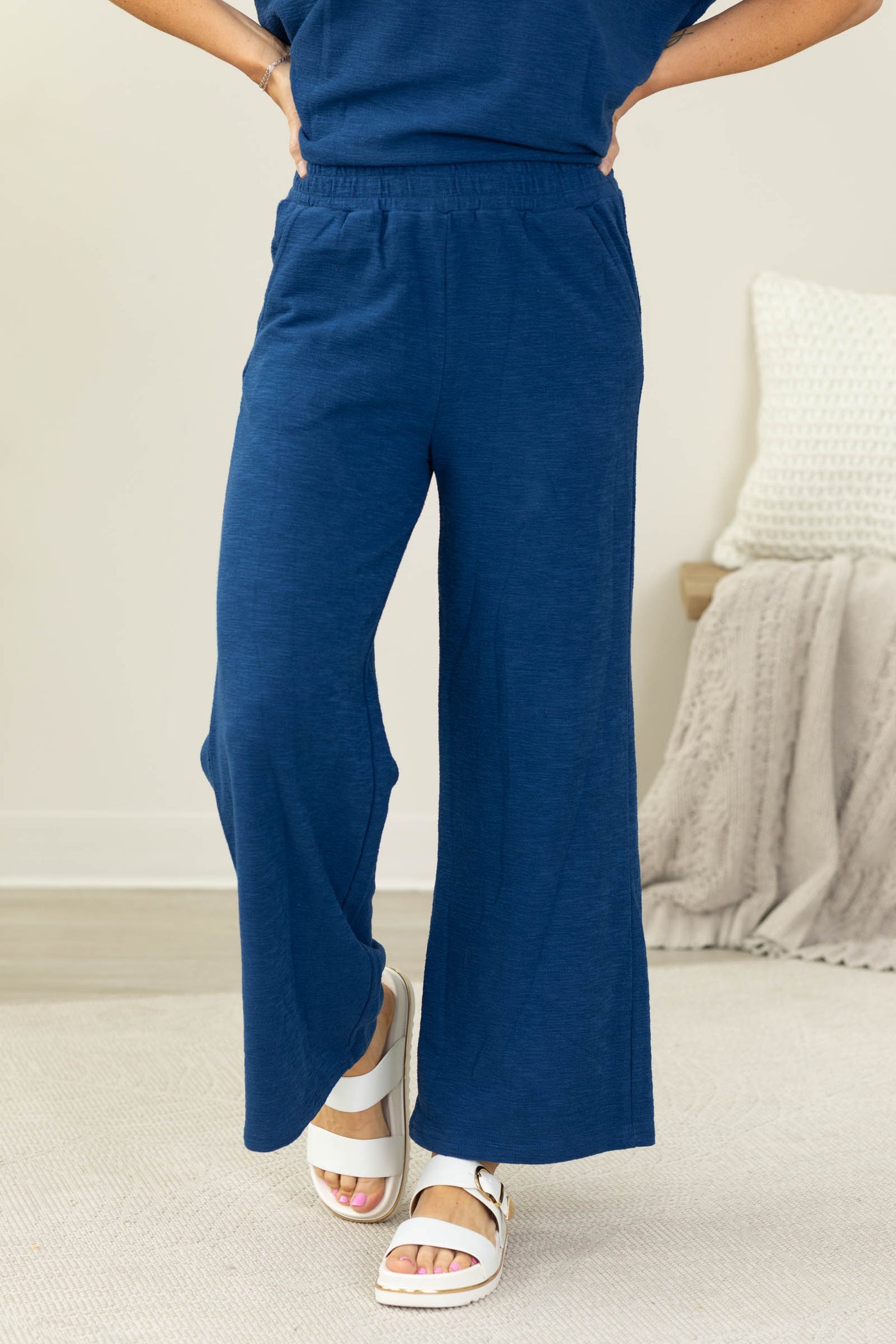 Cotton Slub Top And Pants Set