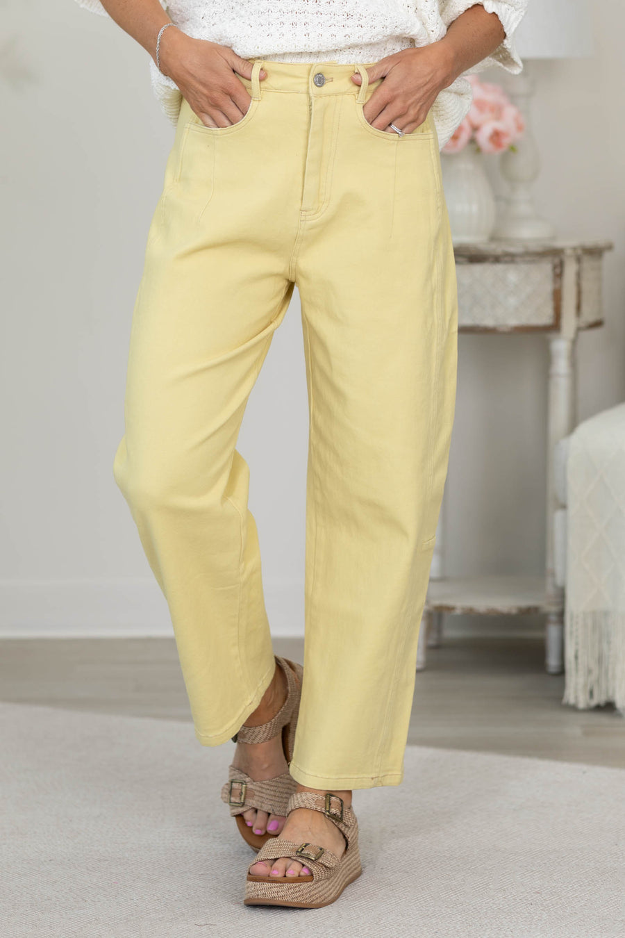 Cotierra Barrel Cotton Blend Twill Jeans