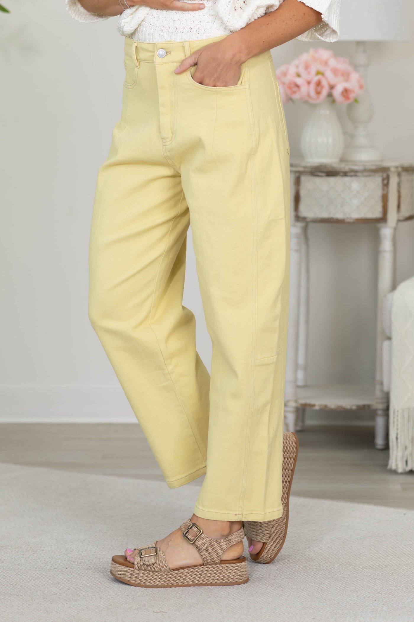 Cotierra Barrel Cotton Blend Twill Jeans