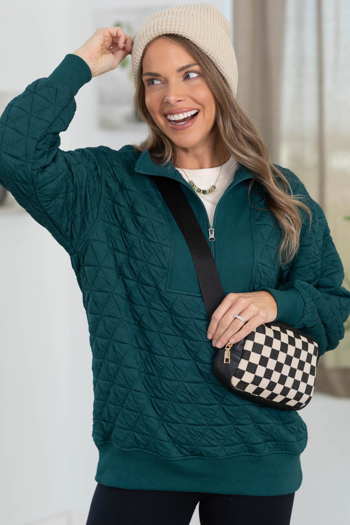 Zip It Up Quilted Pullover by Filly Flair