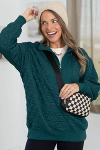 Zip It Up Quilted Pullover by Filly Flair