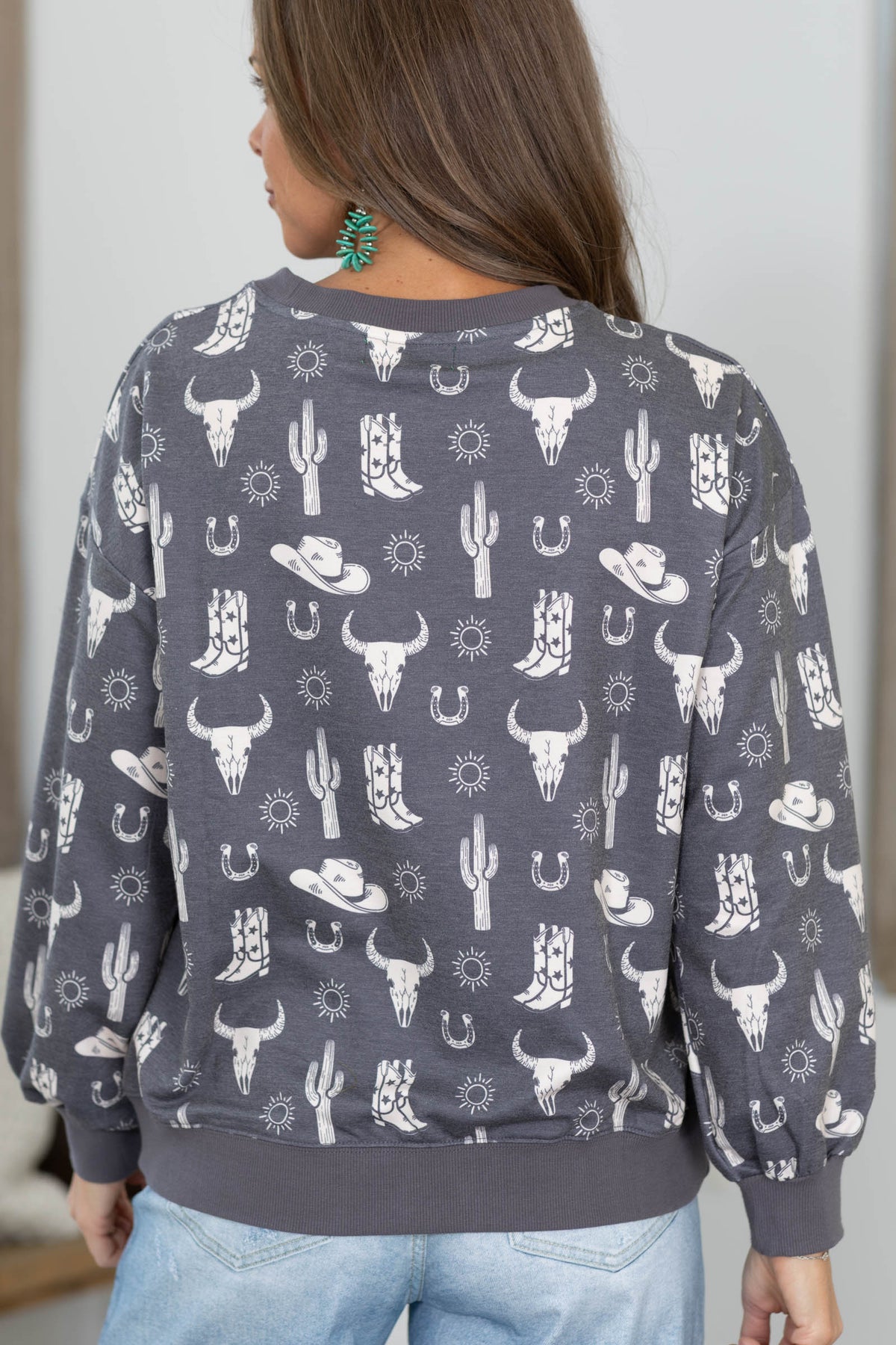 Western Icons Printed French Terry Sweatshirt by Filly Flair