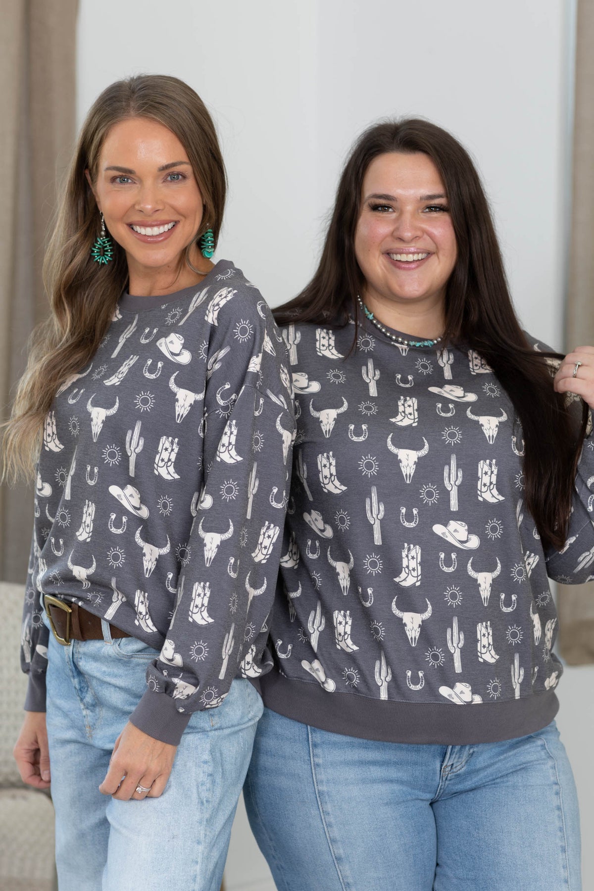 Western Icons Printed French Terry Sweatshirt by Filly Flair