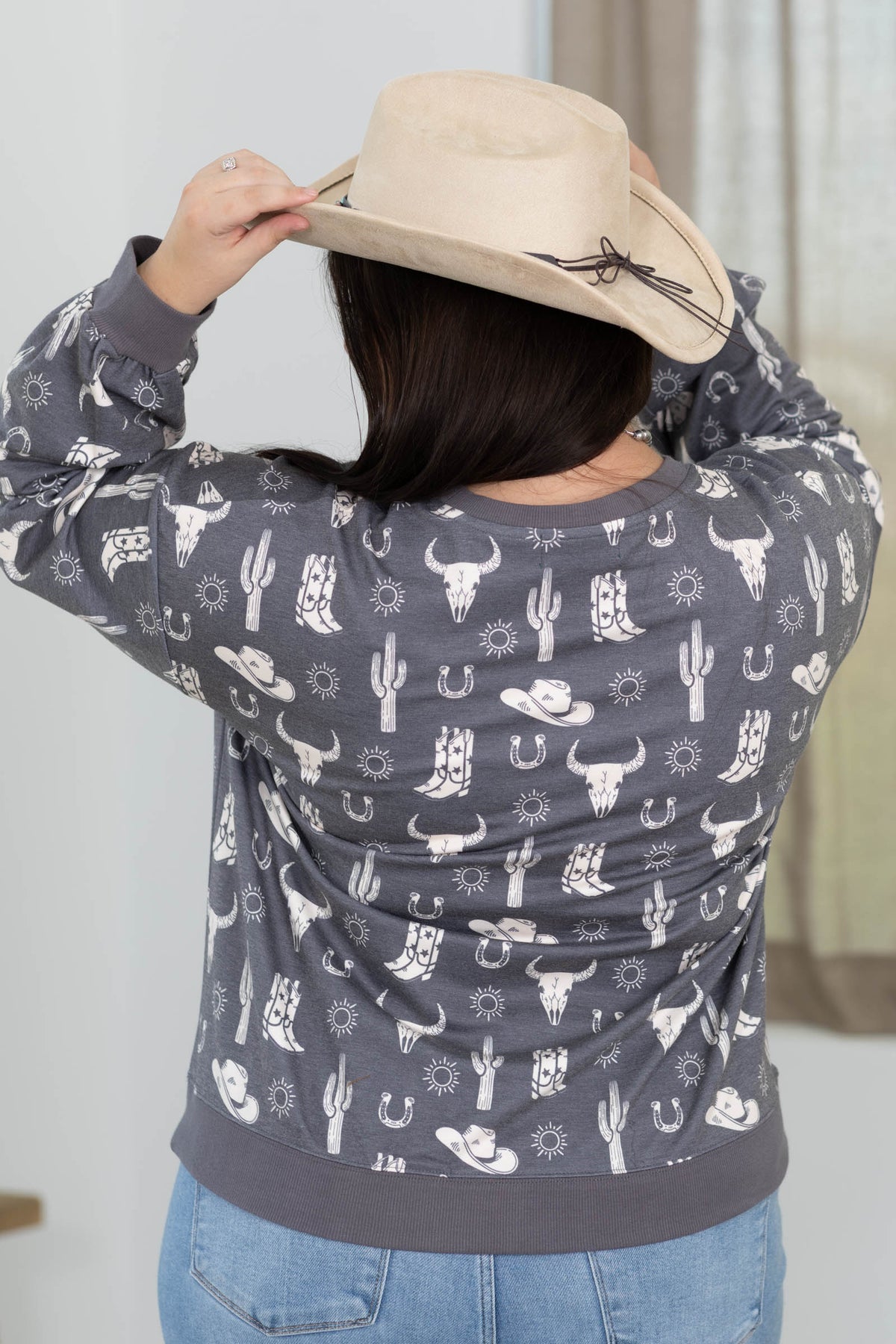 Western Icons Printed French Terry Sweatshirt by Filly Flair