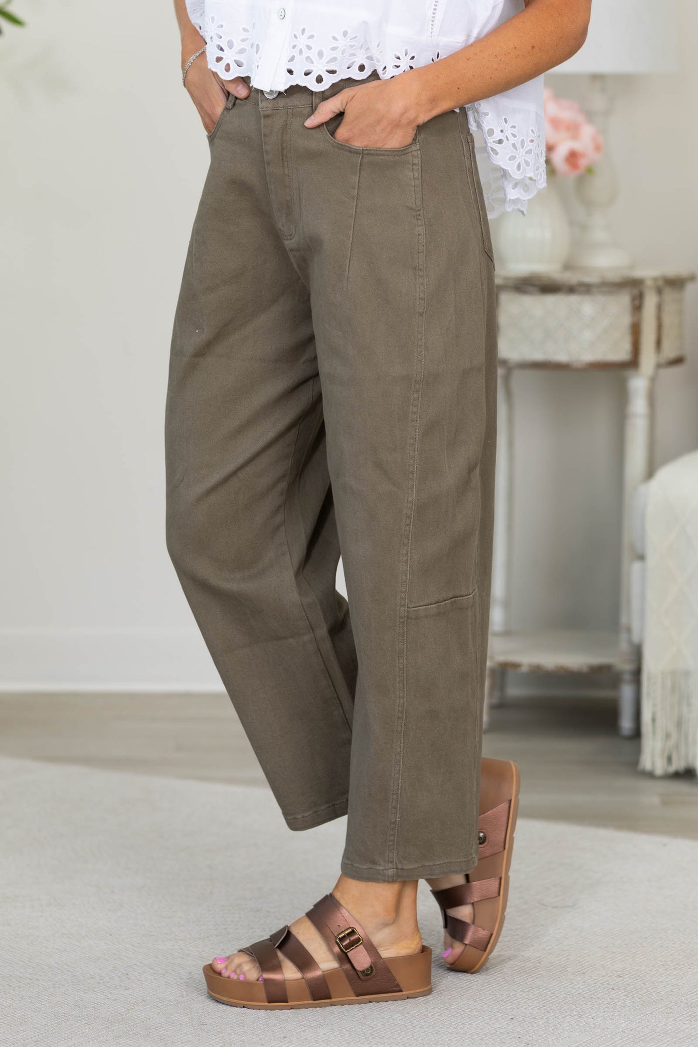 Cotierra Barrel Cotton Blend Twill Jeans