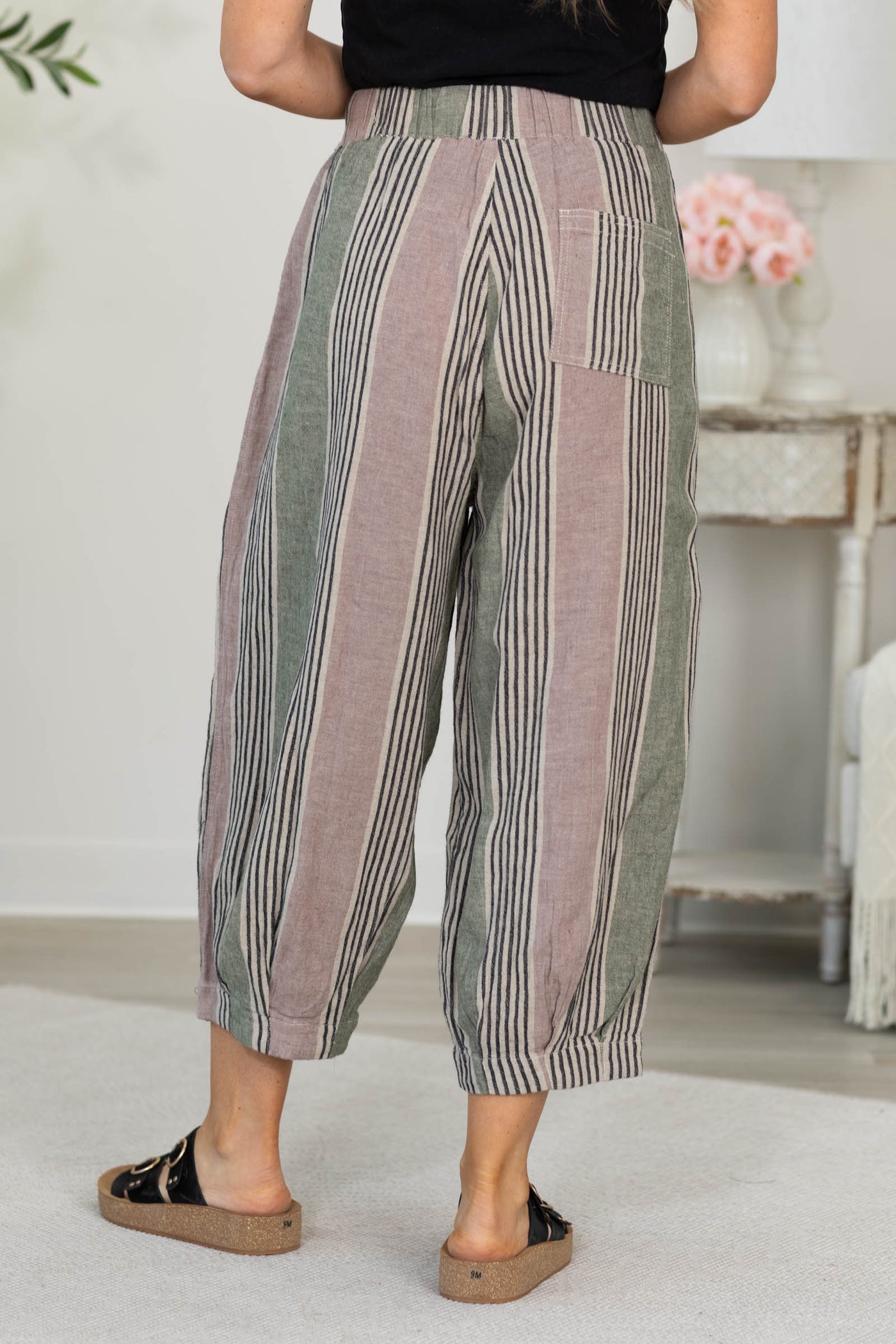 Cotierra Stripe Linen Blend Balloon Pants