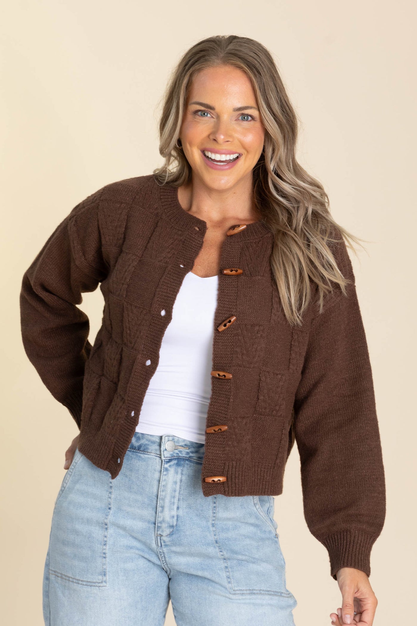 Checker Detail Cardigans