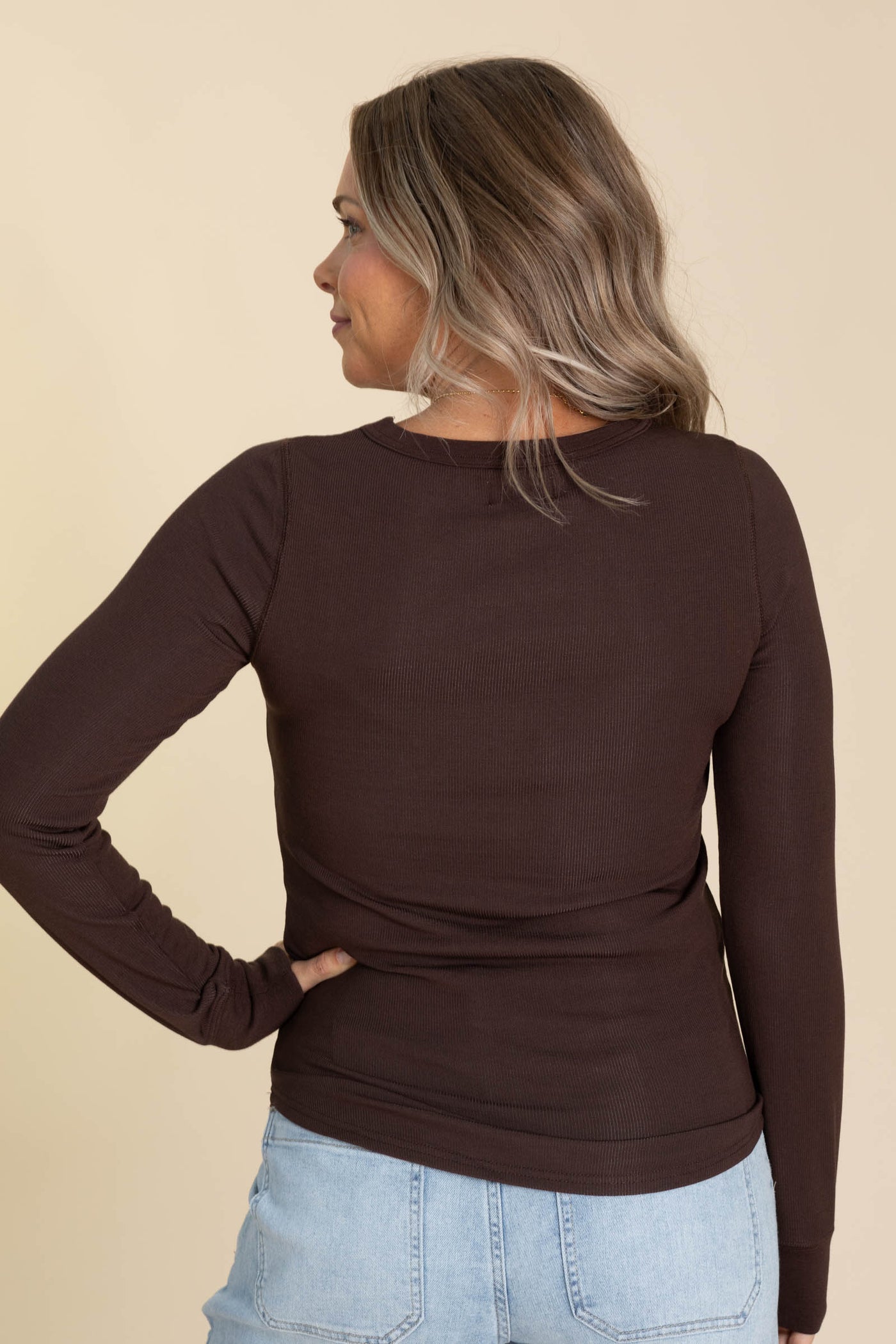 Soft Knit Baby Ribbed Long Sleeve Tops