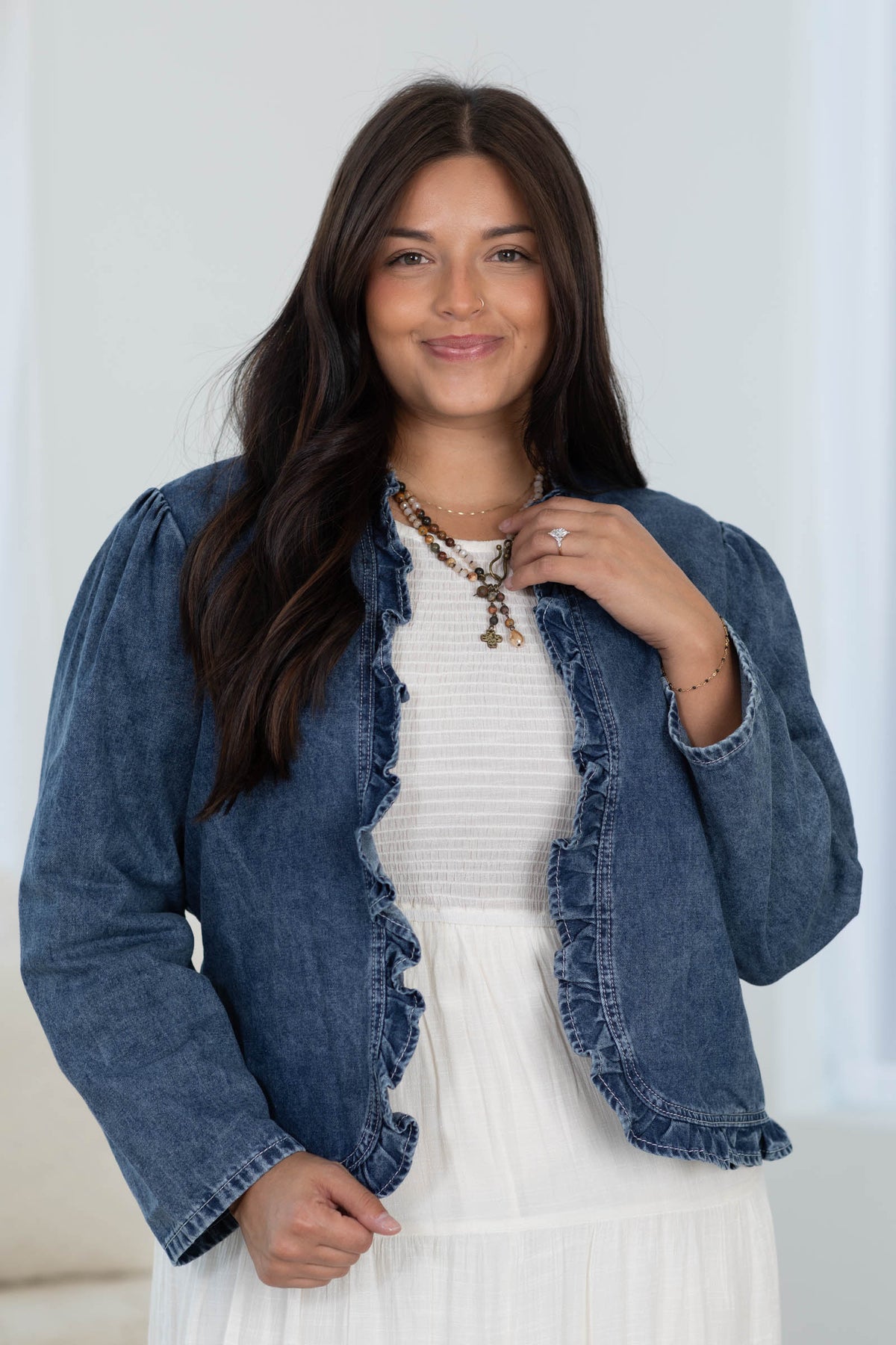 Dreamer Chambray Cardigan by Filly Flair