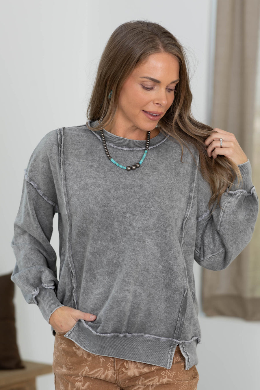 Snow Washed French Terry Sweatshirt