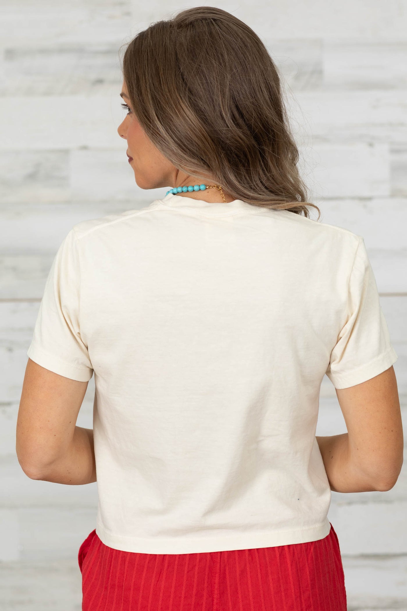 USA Patchwork Cropped Tee- 100% Cotton