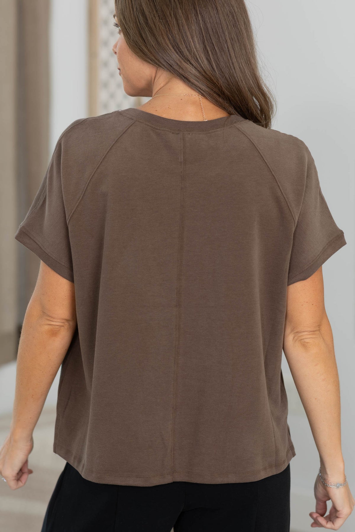 Relaxed Crew Neck Raglan Short Sleeve Top
