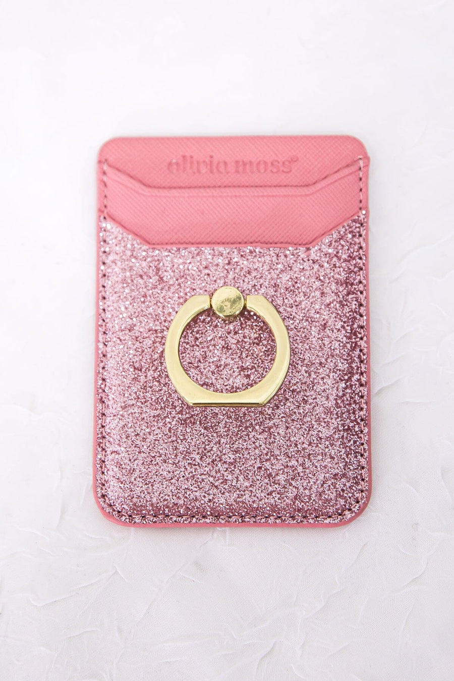 Blush Glitter Cell Phone Card Holder - Filly Flair