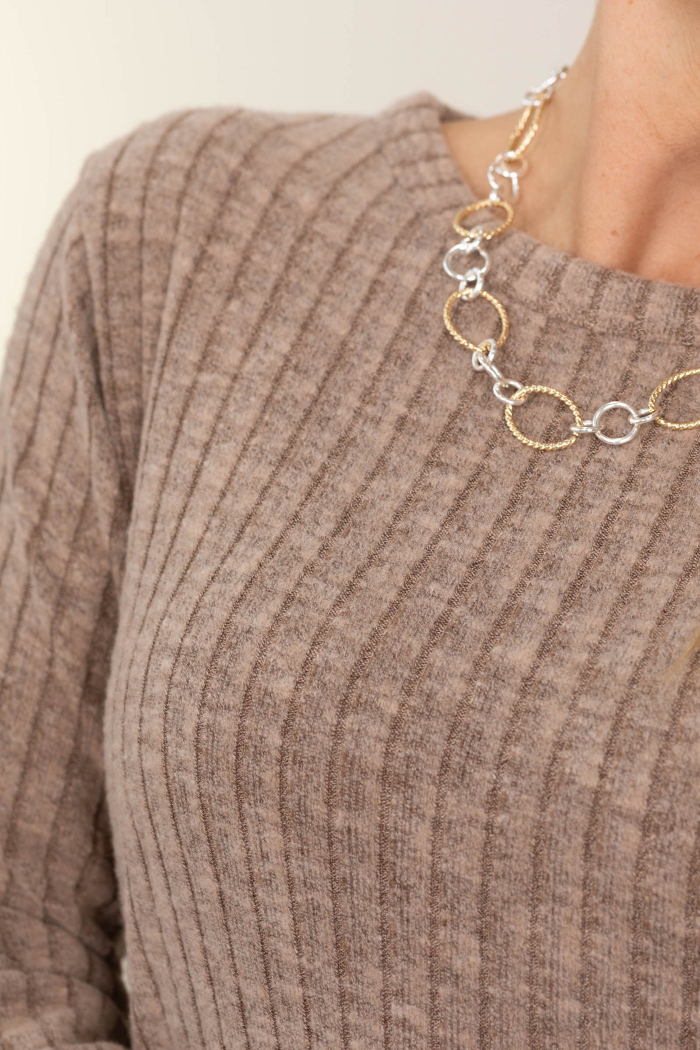 Mocha Wide Rib Hacci Tunic